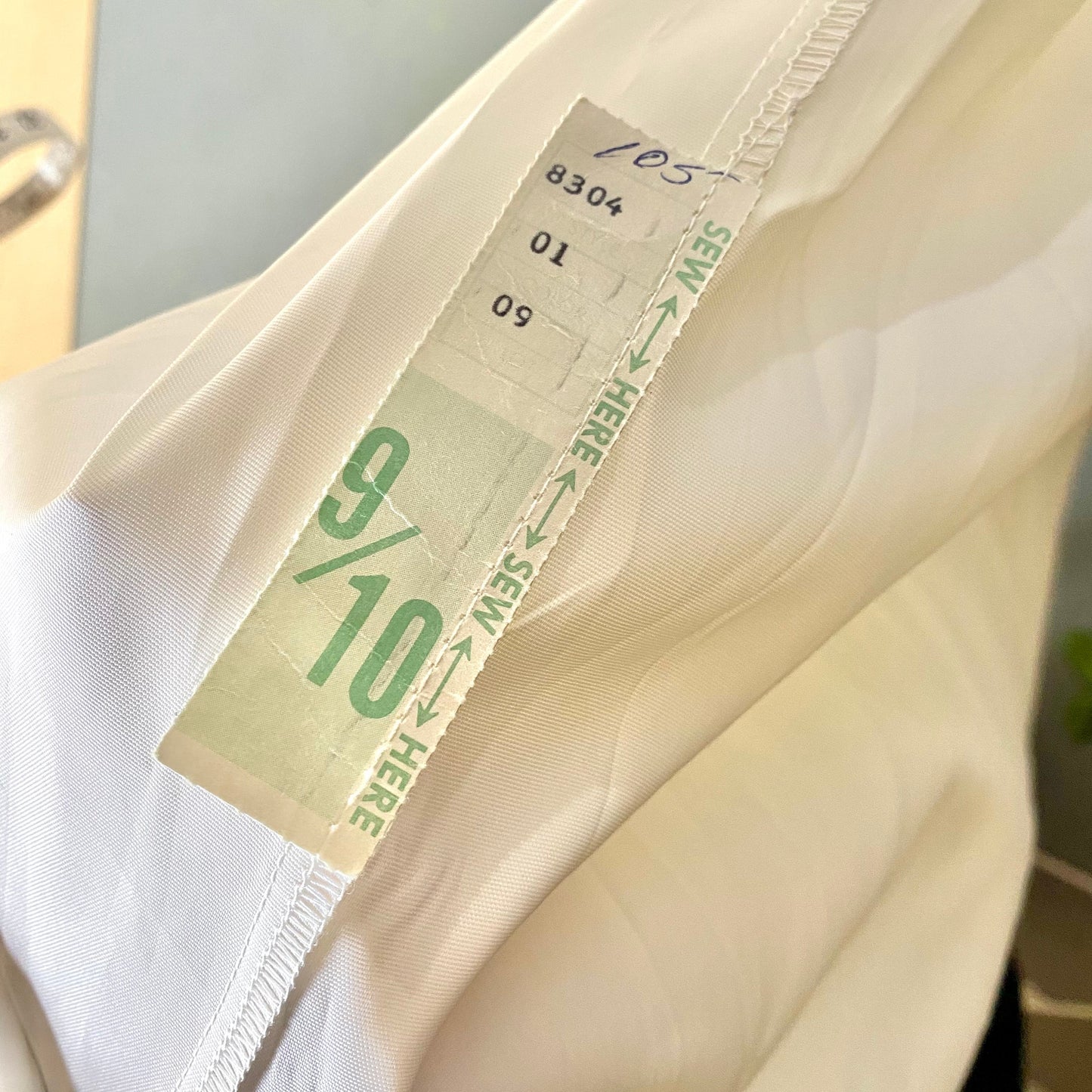 Vintage Ivory Wedding Dress with Pearl and Lace Detailing