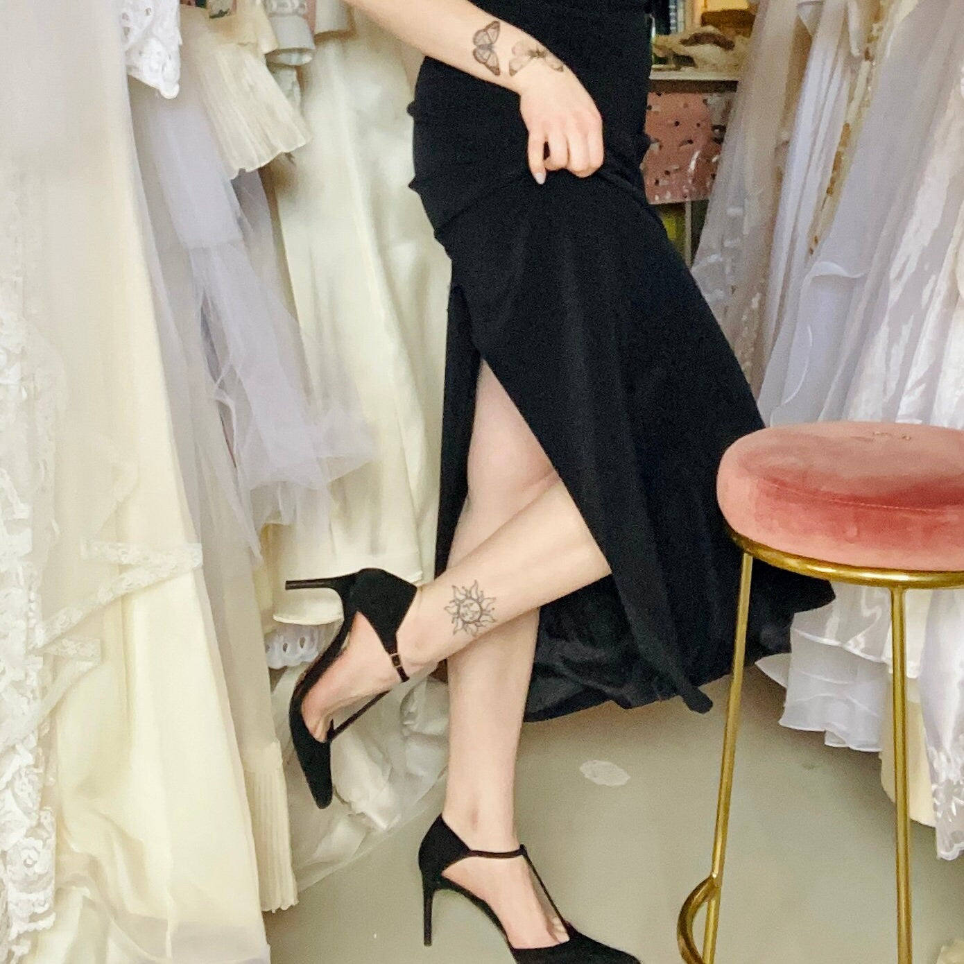 Sexy Black Low Cut Body-con Maxi Dress