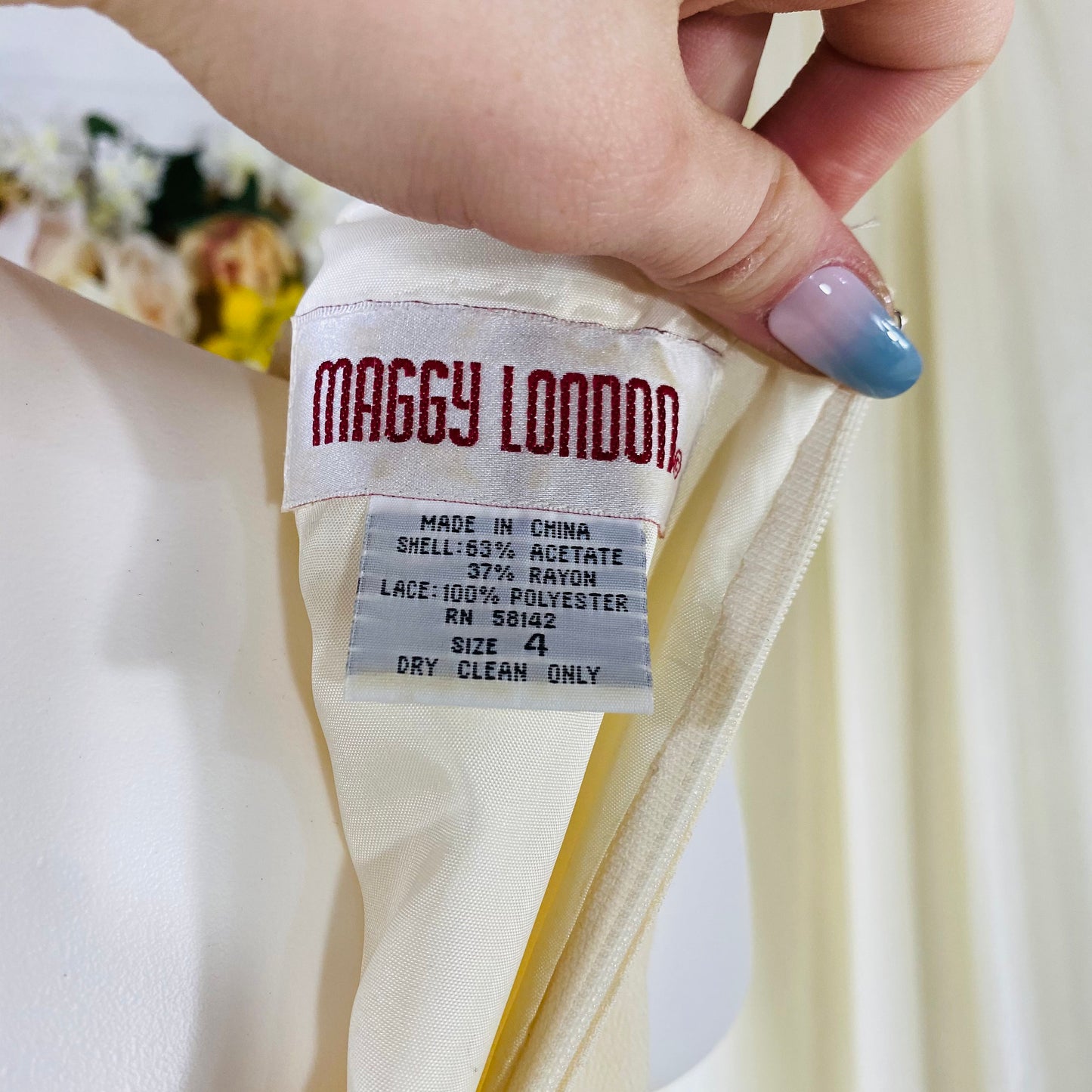 Maggy London Cream Sleeveless Dress with Corset Front