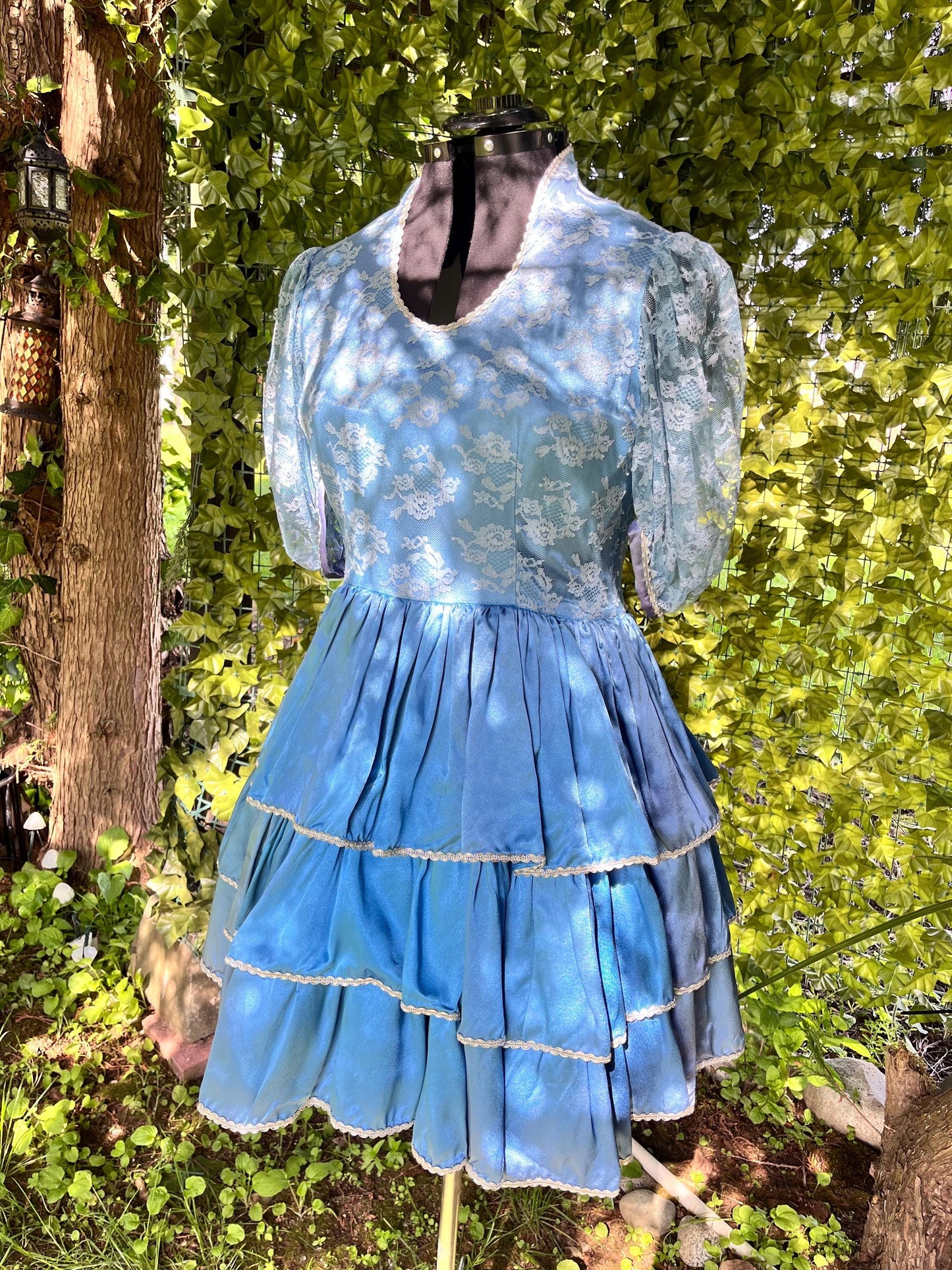 Handmade Blue Lace Tiered Fairy Dress