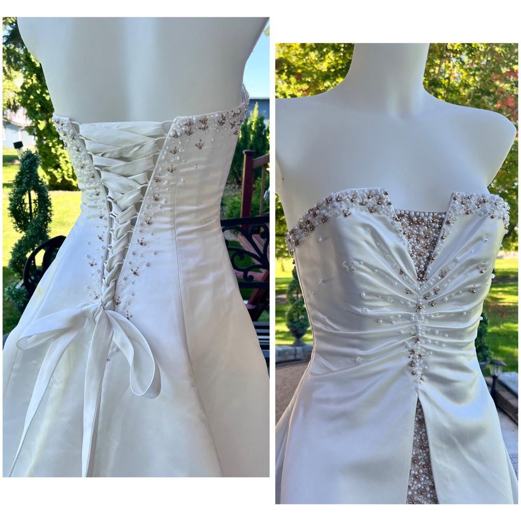 Maggie Sottero Couture Strapless Beaded A-line Gown with Corset Top