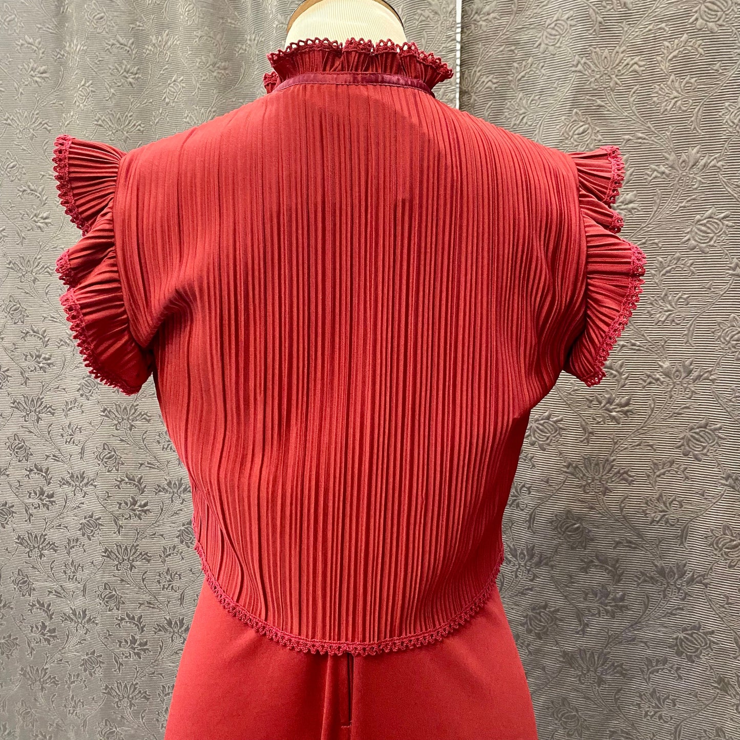 Deep Maroon Red Maxi Dress with Matching Cropped Jacket