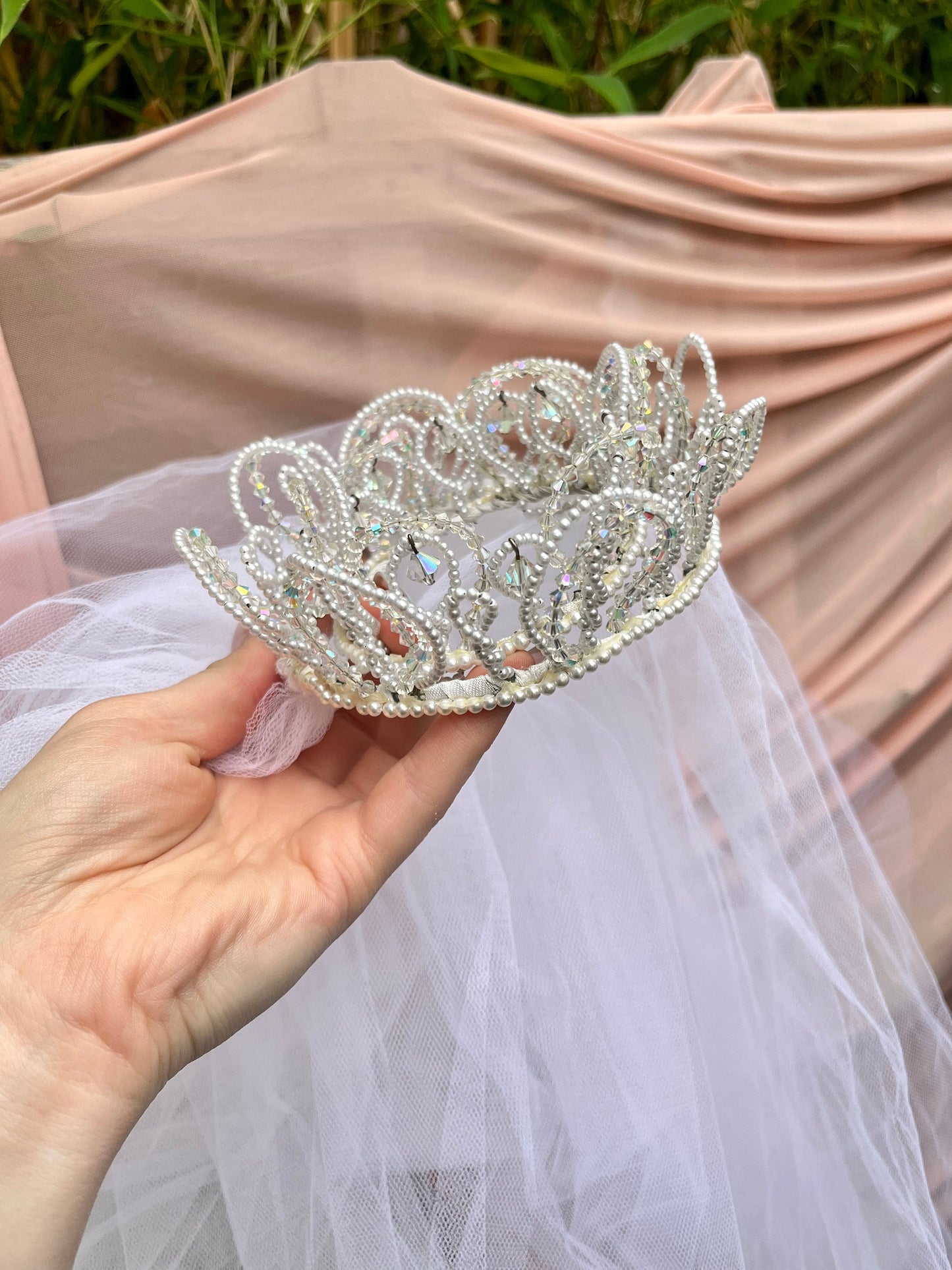 Beaded Crown and Veil