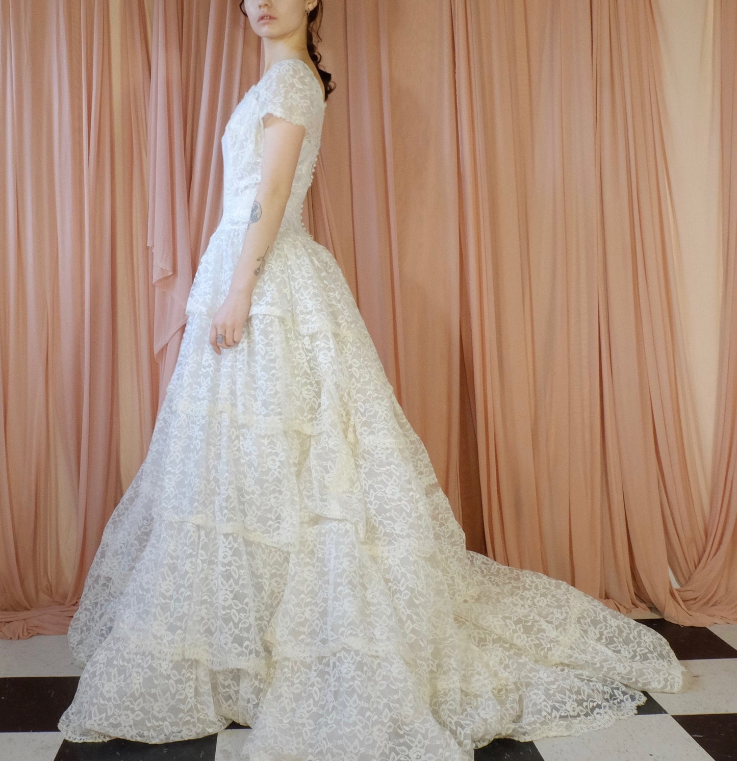 Lace Multi Tiered All Lace Wedding Dress