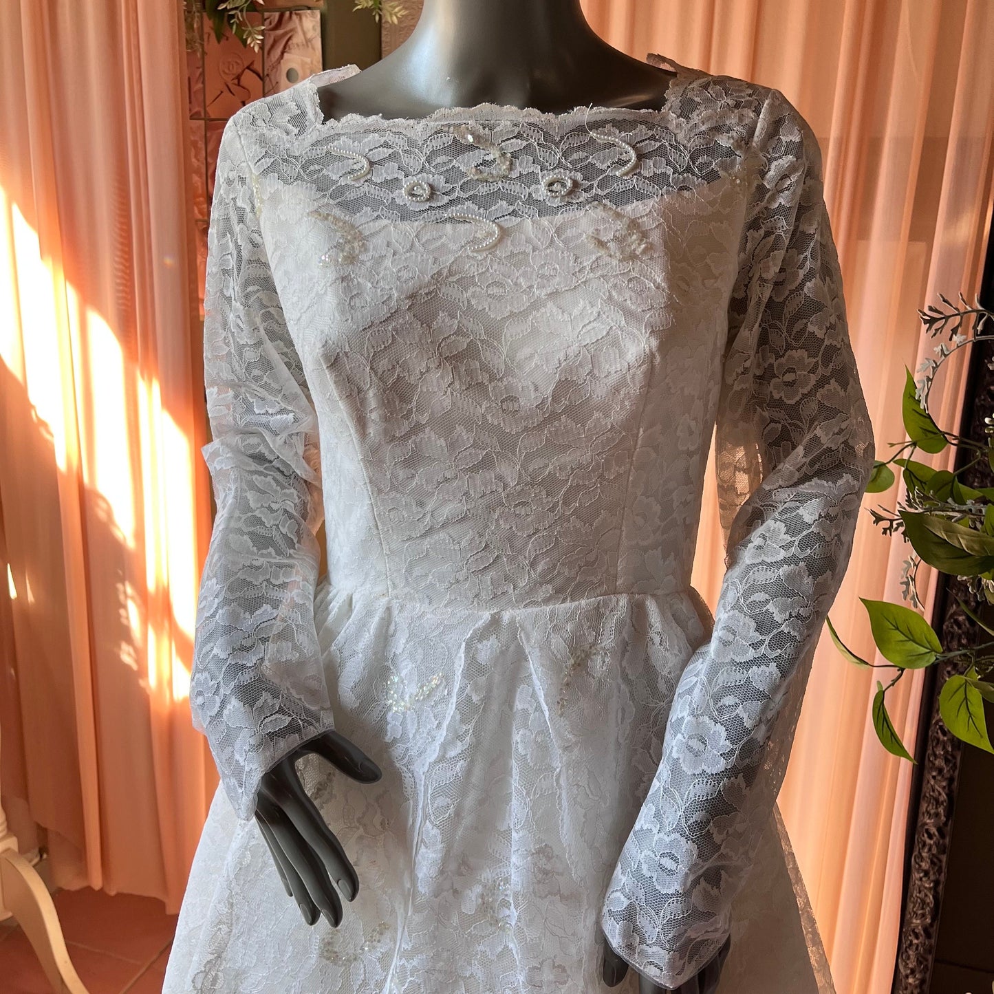 All Lace Long Sleeved Ballgown With Tiered Skirt