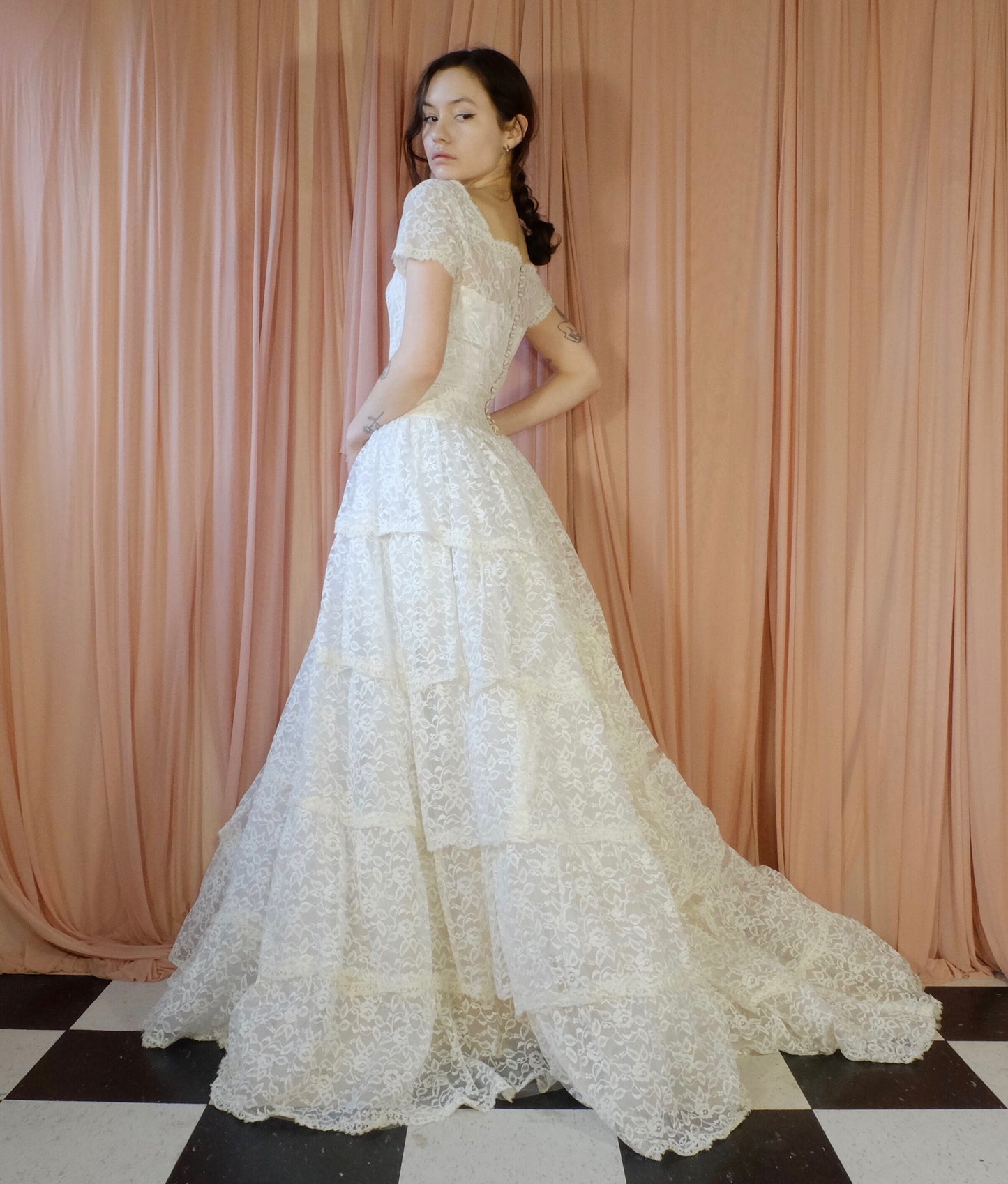 Lace Multi Tiered All Lace Wedding Dress