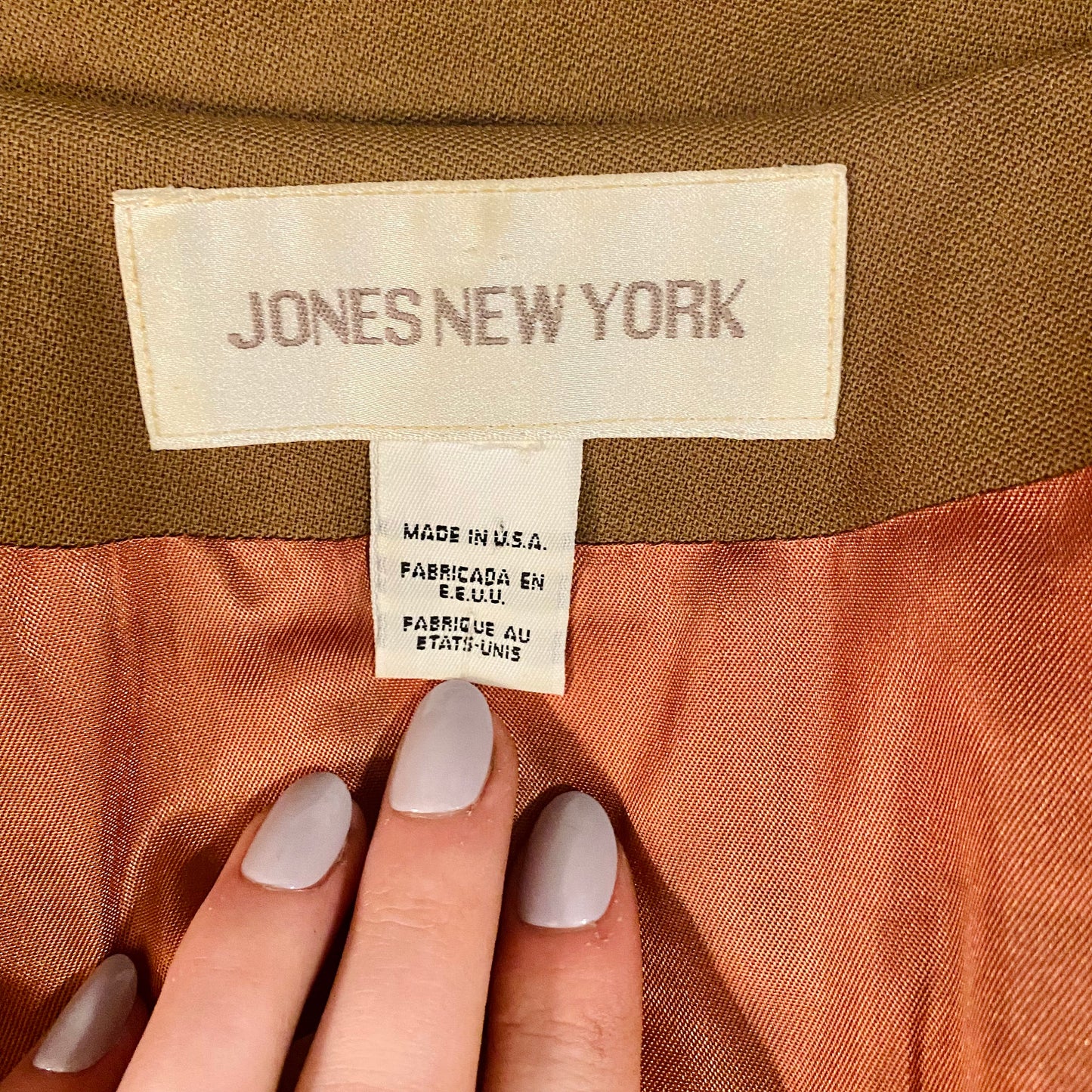 Jones New York Brown Wool Trench Coat