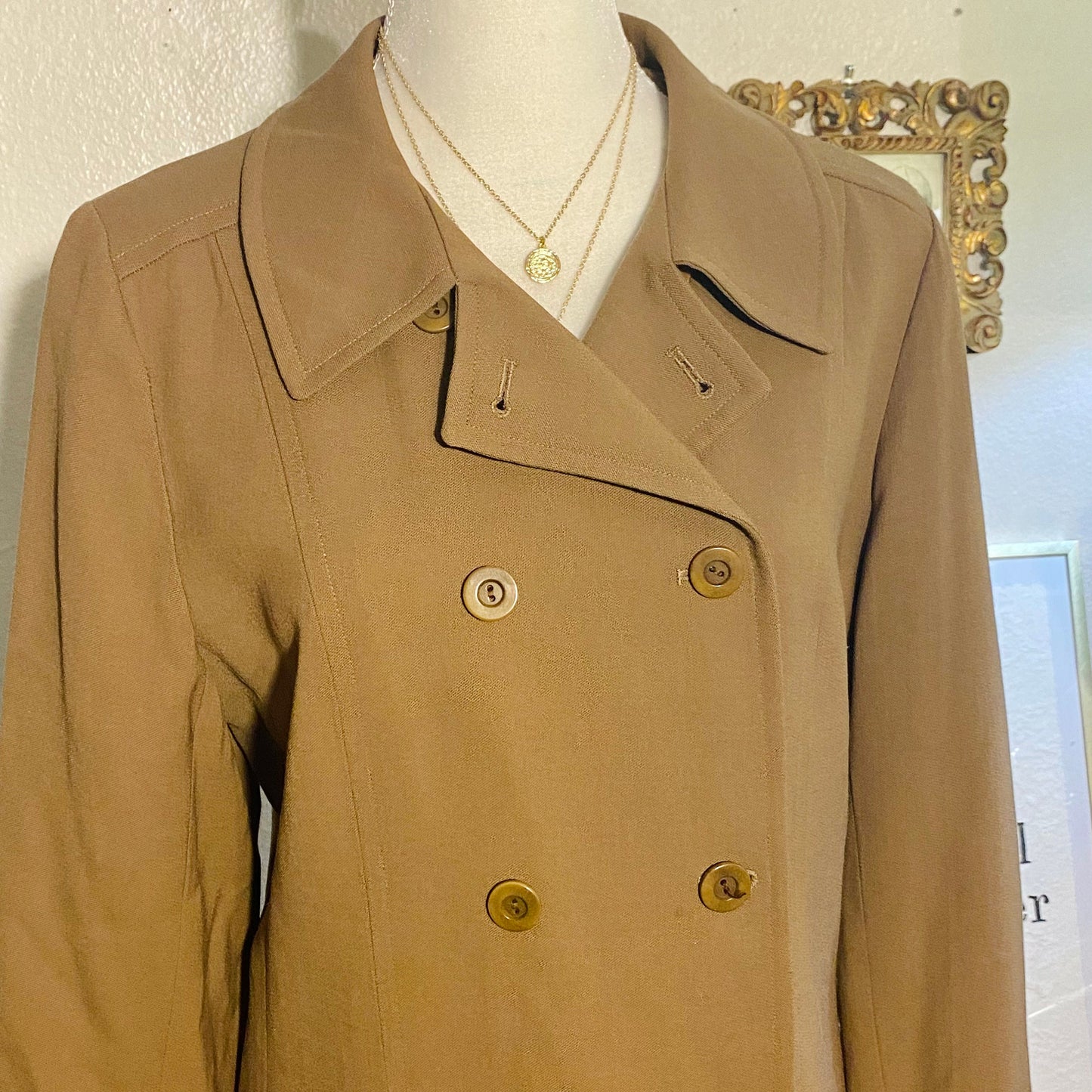 Jones New York Brown Wool Trench Coat
