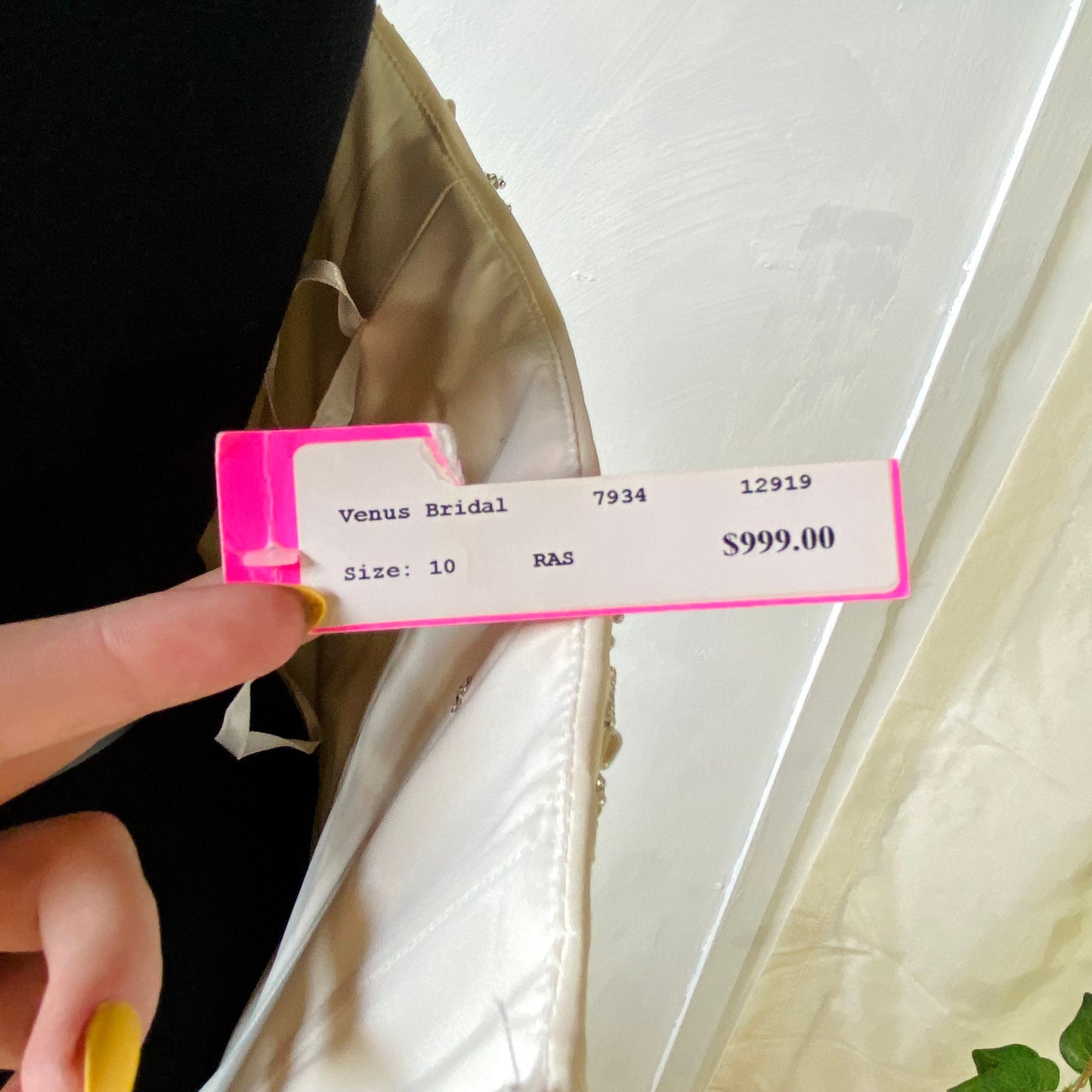 Taffeta Cream Strapless Wedding Gown With Pick-up Skirt