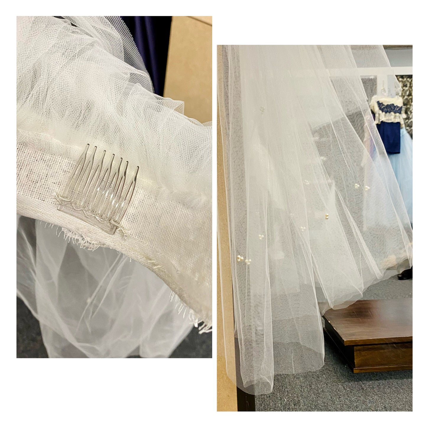 Ivory Taffeta & Lace Long-sleeved Wedding Dress With Matching Veil