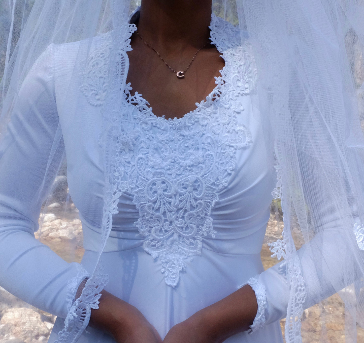 Vintage Wedding Dress and Veil Matching Set