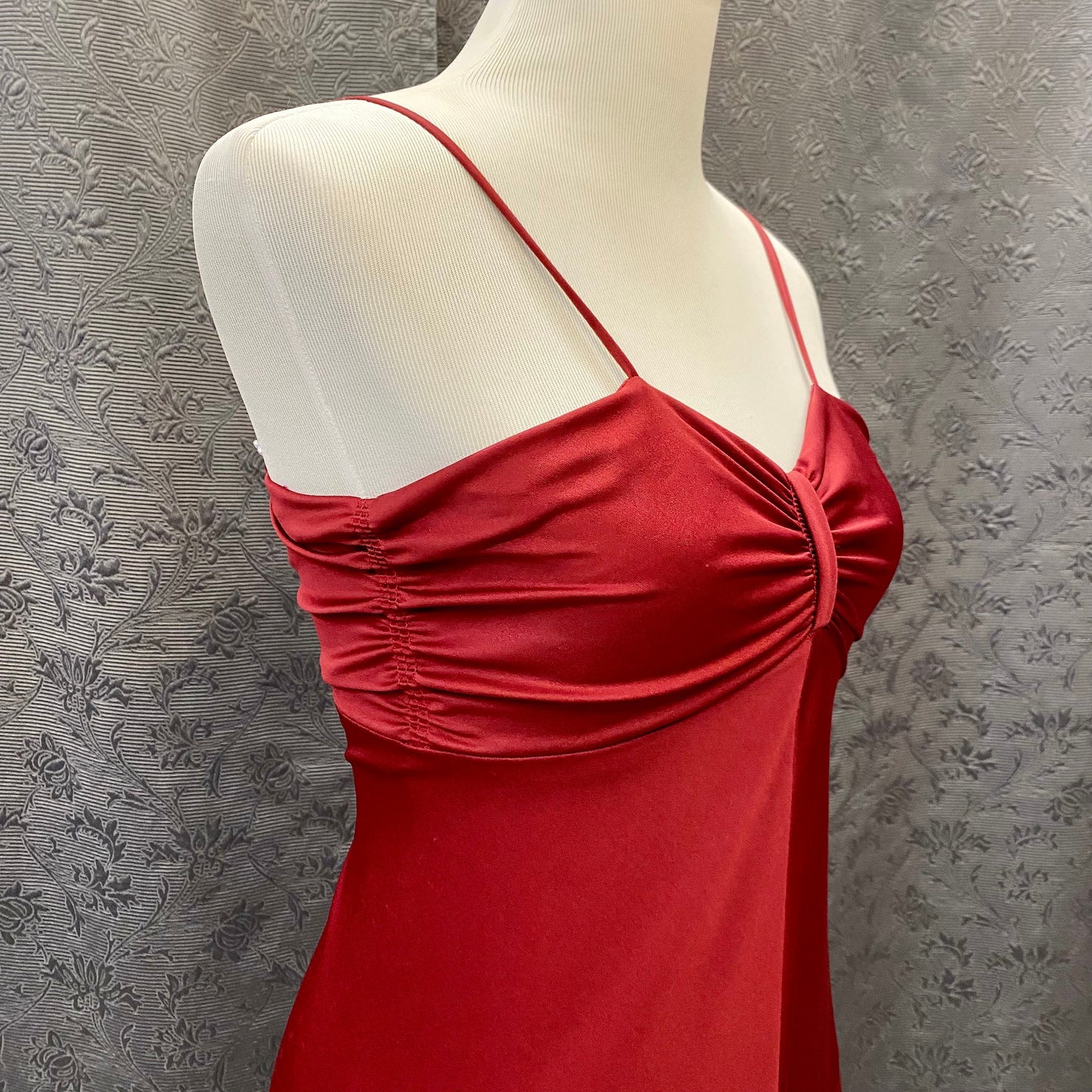 Deep Maroon Red Maxi Dress with Matching Cropped Jacket