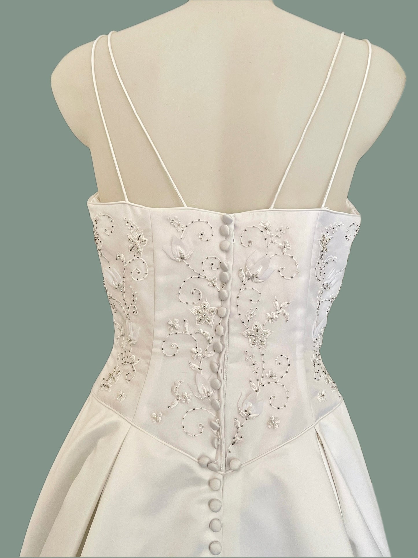 Jasmine Ballgown With Beaded Top & Adjustable Bustle