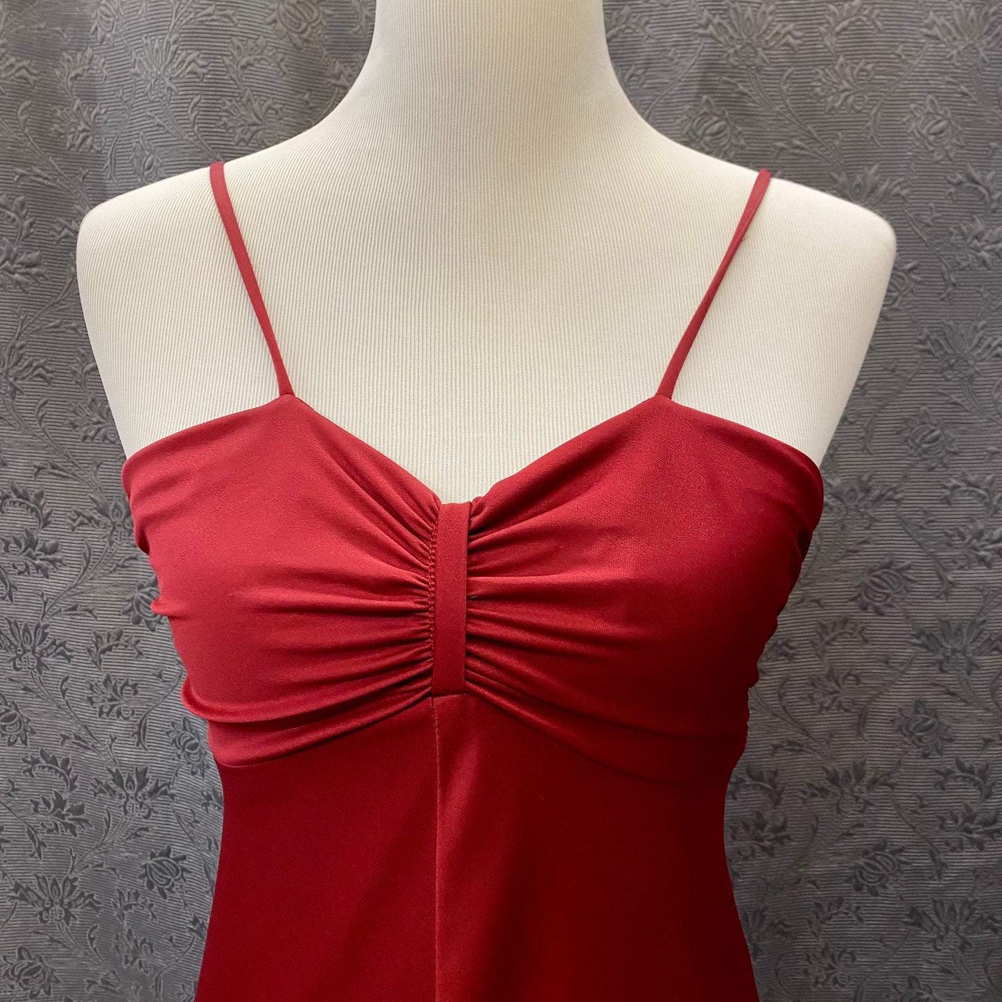 Deep Maroon Red Maxi Dress with Matching Cropped Jacket