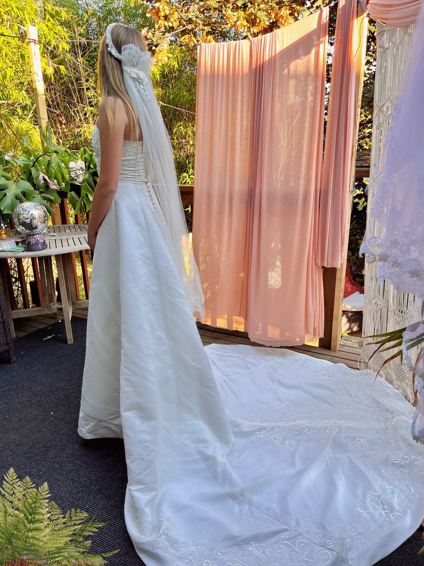 St. Tropaz Strapless Wedding Gown Embroidered With Crystals