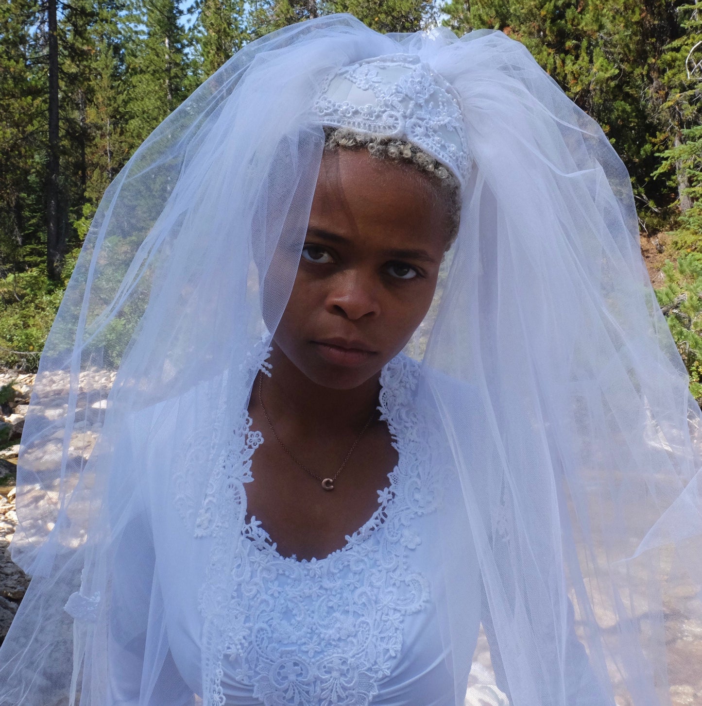 Vintage Wedding Dress and Veil Matching Set