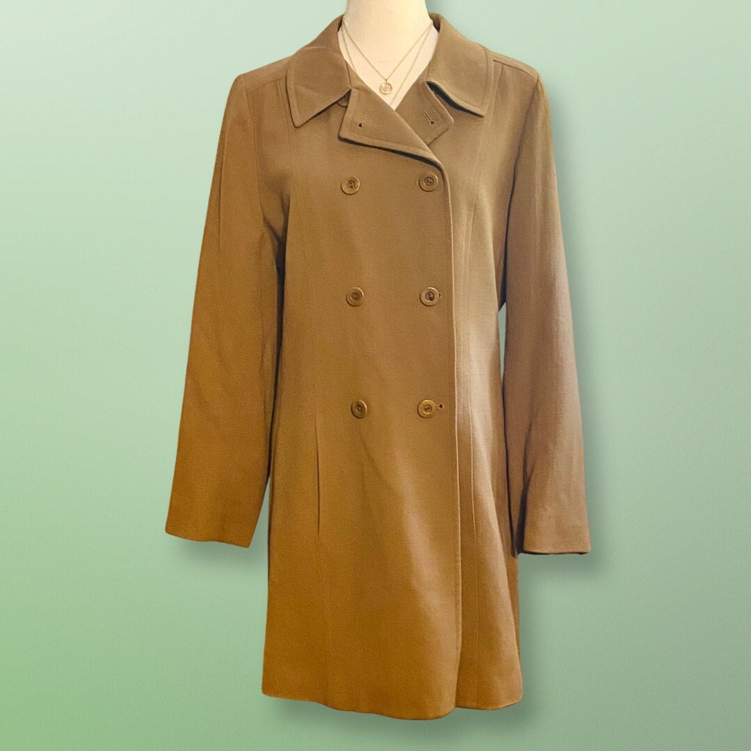 Jones New York Brown Wool Trench Coat