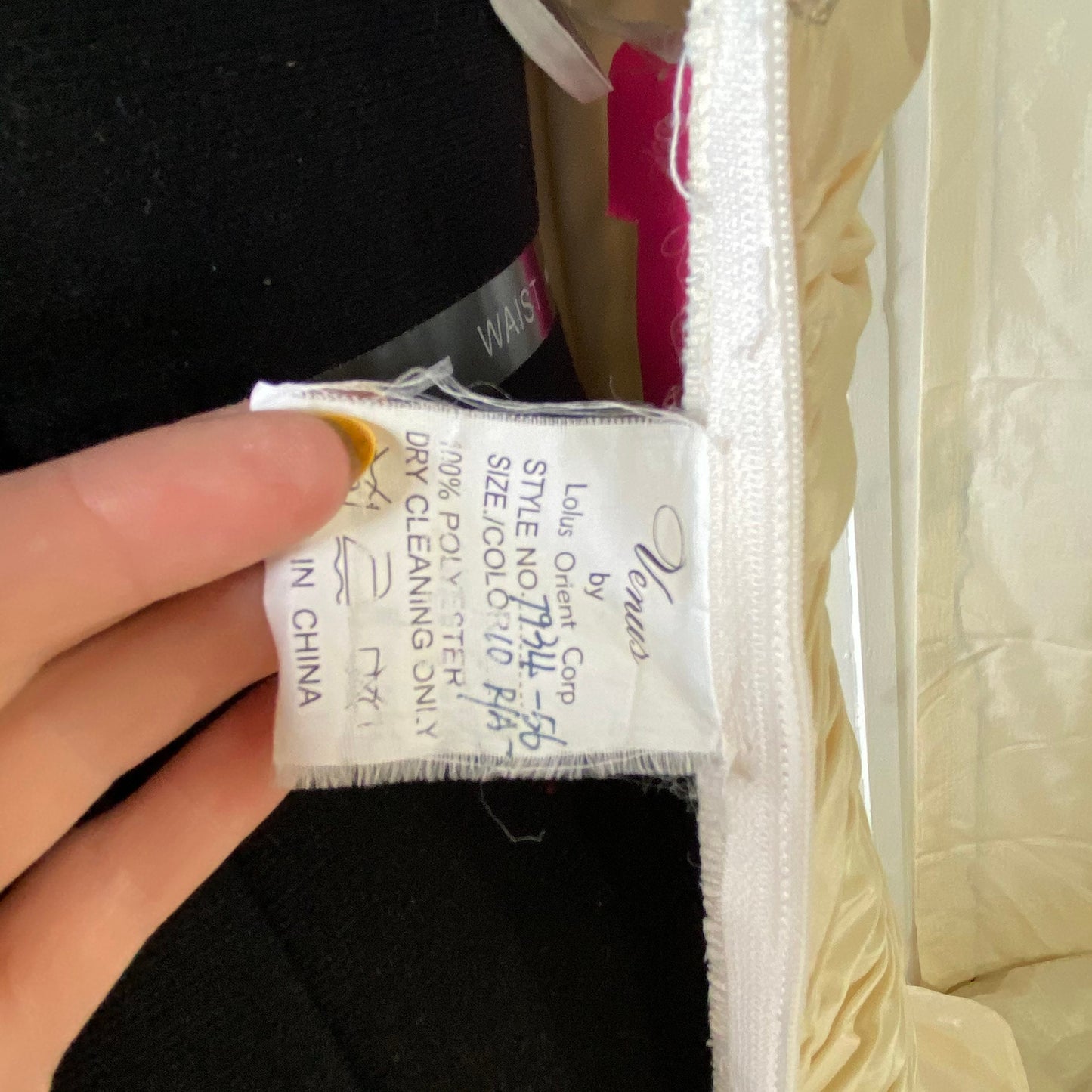 Taffeta Cream Strapless Wedding Gown With Pick-up Skirt