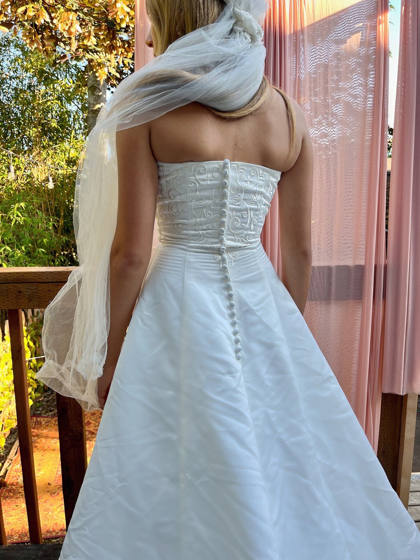 St. Tropaz Strapless Wedding Gown Embroidered With Crystals