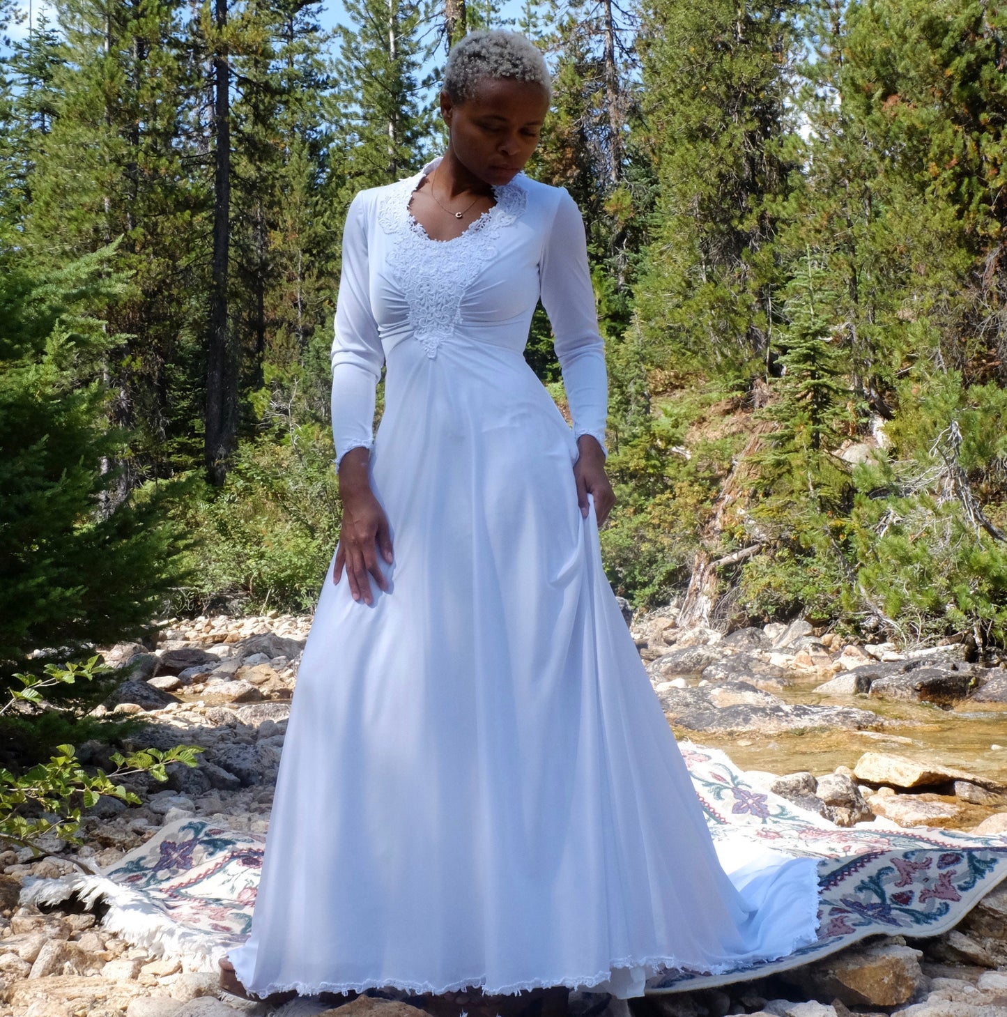 Vintage Wedding Dress and Veil Matching Set