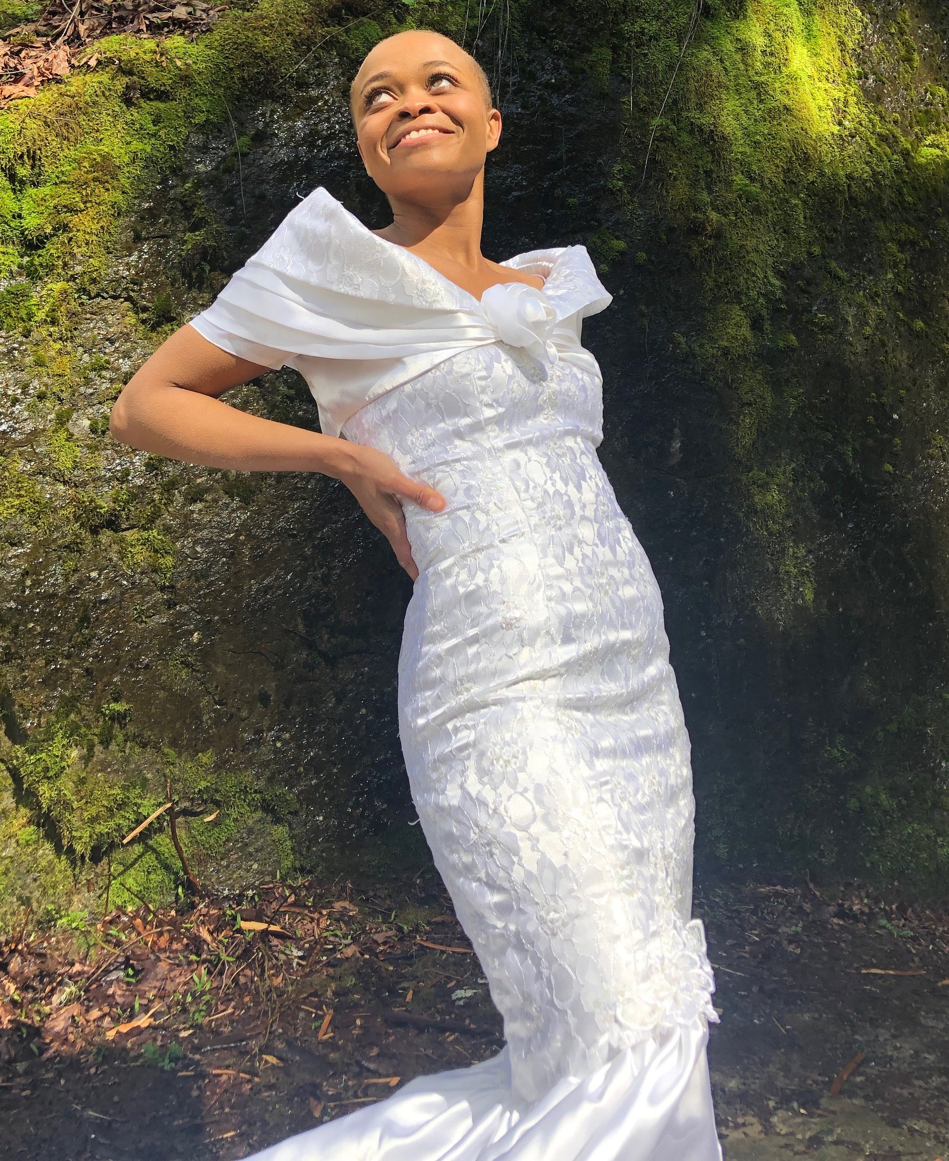 Vintage wedding dress with Matching Shawl