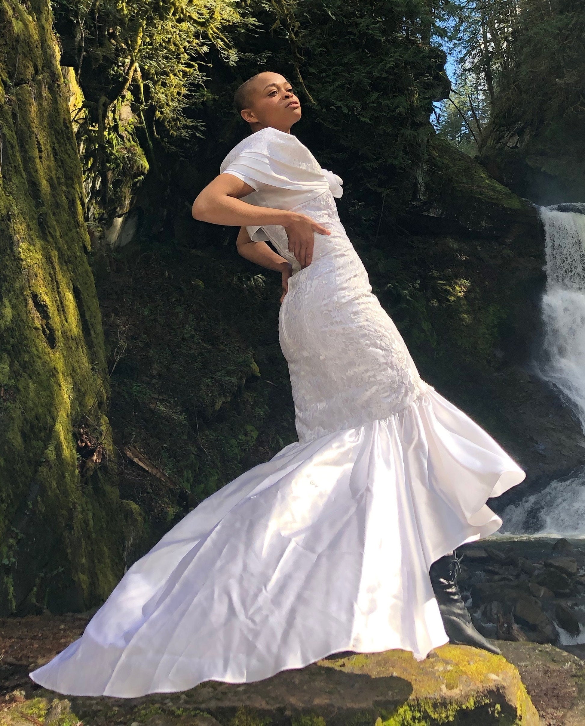 Vintage wedding dress with Matching Shawl
