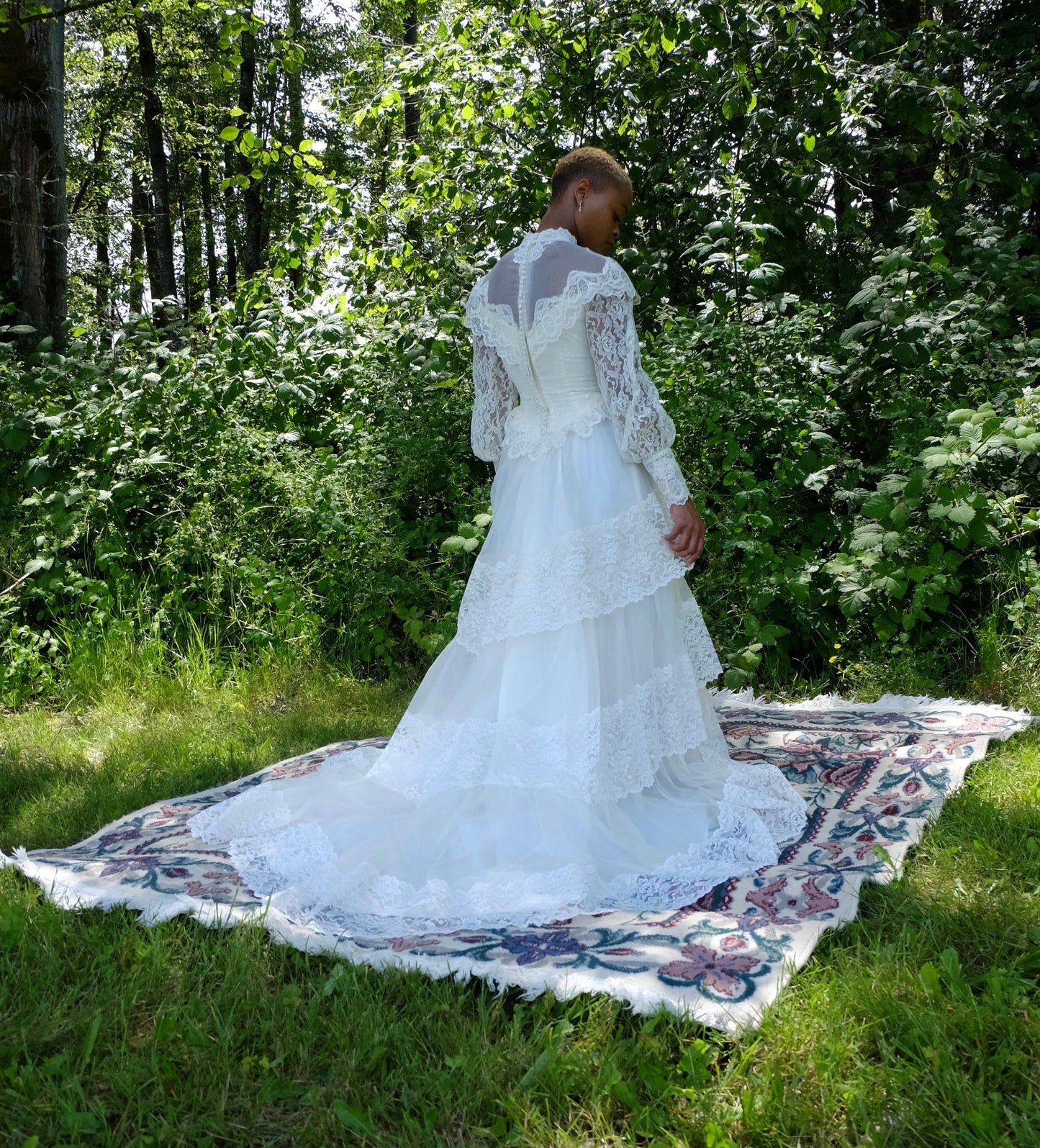 Union Made High Collared Vintage Wedding Dress
