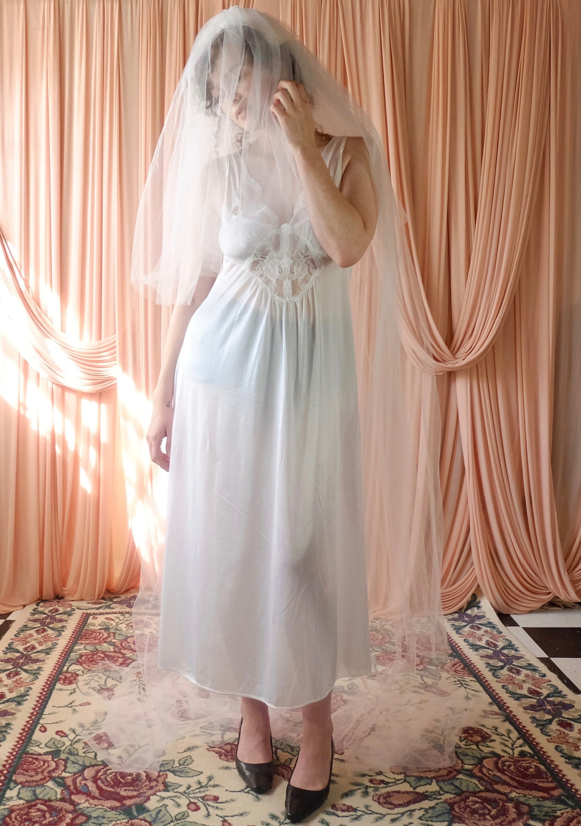 Vintage Floor Length Veil with Blusher