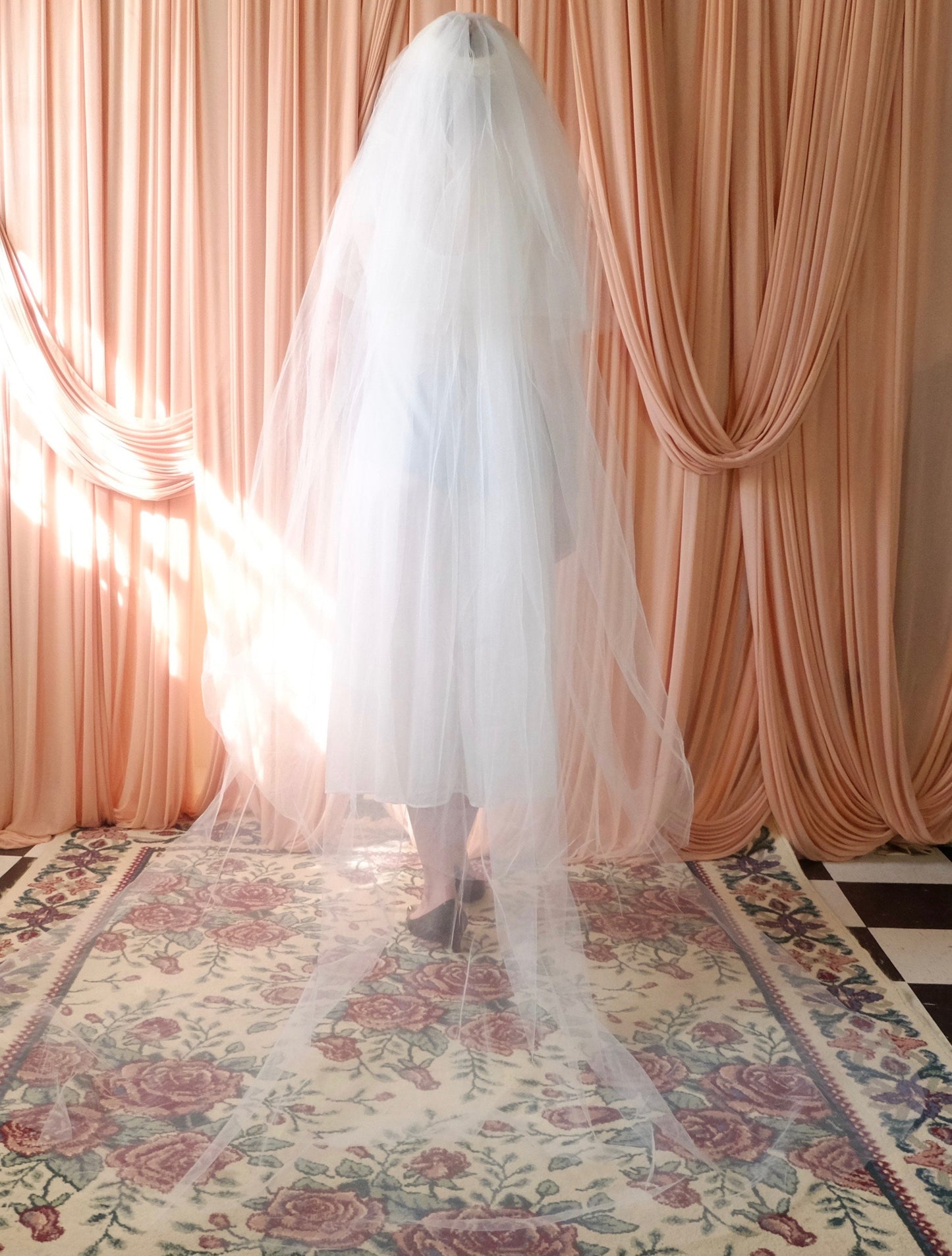 Vintage Floor Length Veil with Blusher