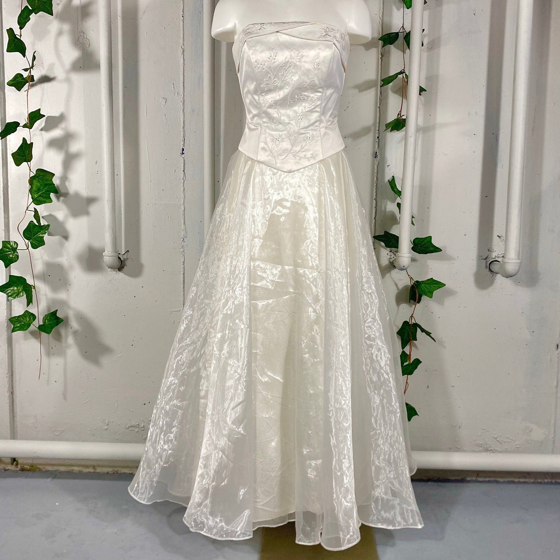 Strapless Short Organza Wedding Dress