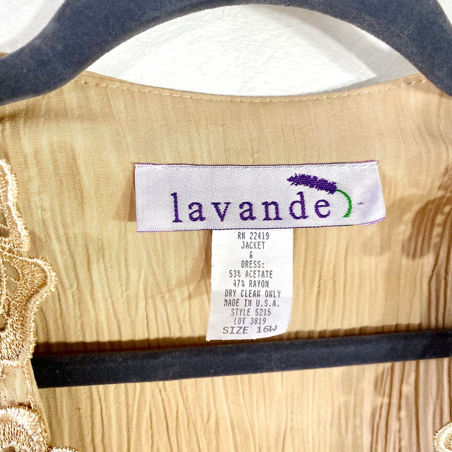 Lavande' Latte Vintage Dress With Matching Jacket