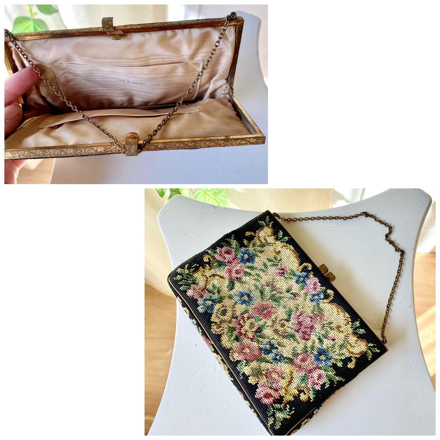 Vintage Rectangular Clutch With Embroidery Detail