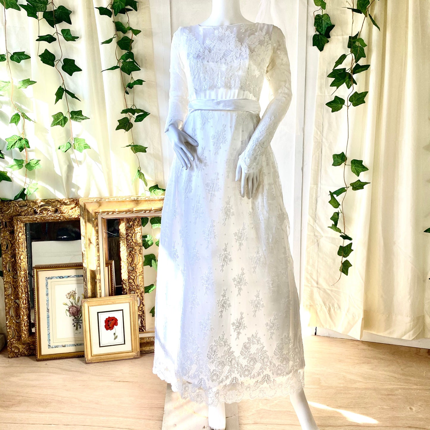 Stunning All Lace Victorian Styled Dress With Matching Headpiece