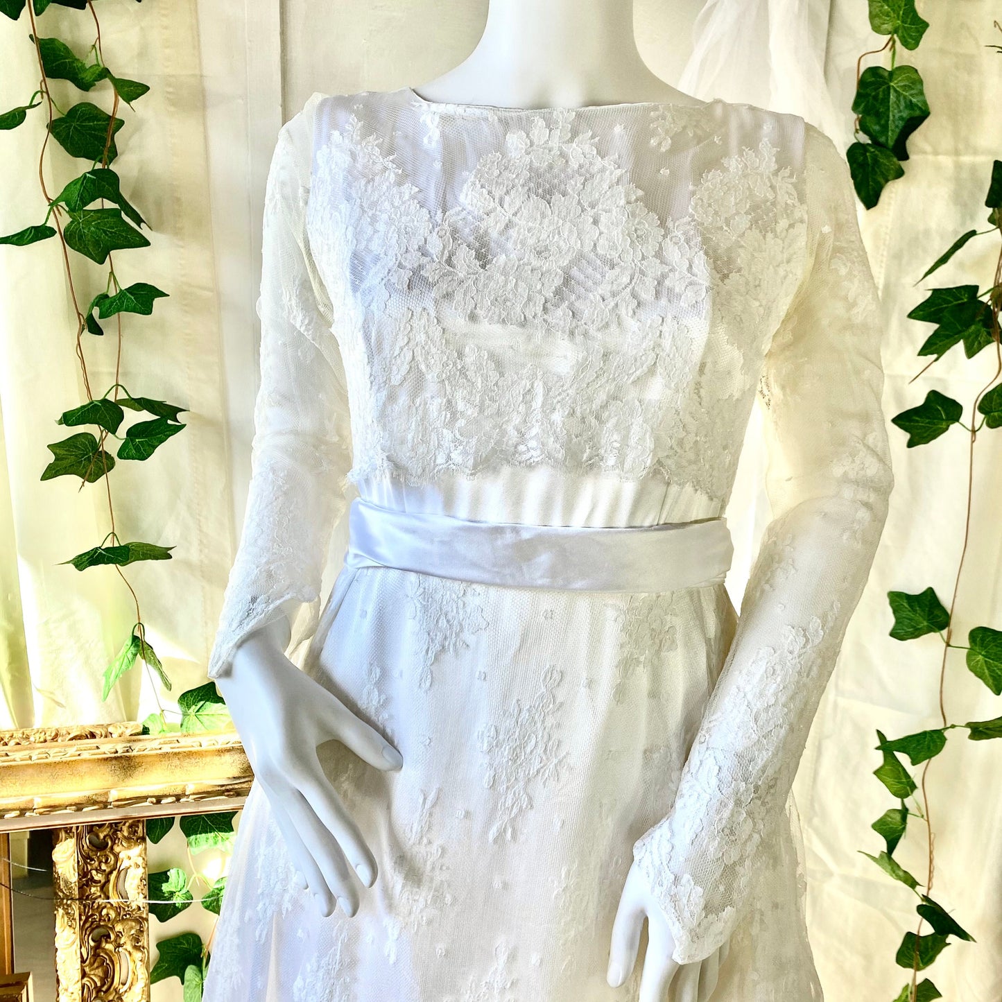 Stunning All Lace Victorian Styled Dress With Matching Headpiece