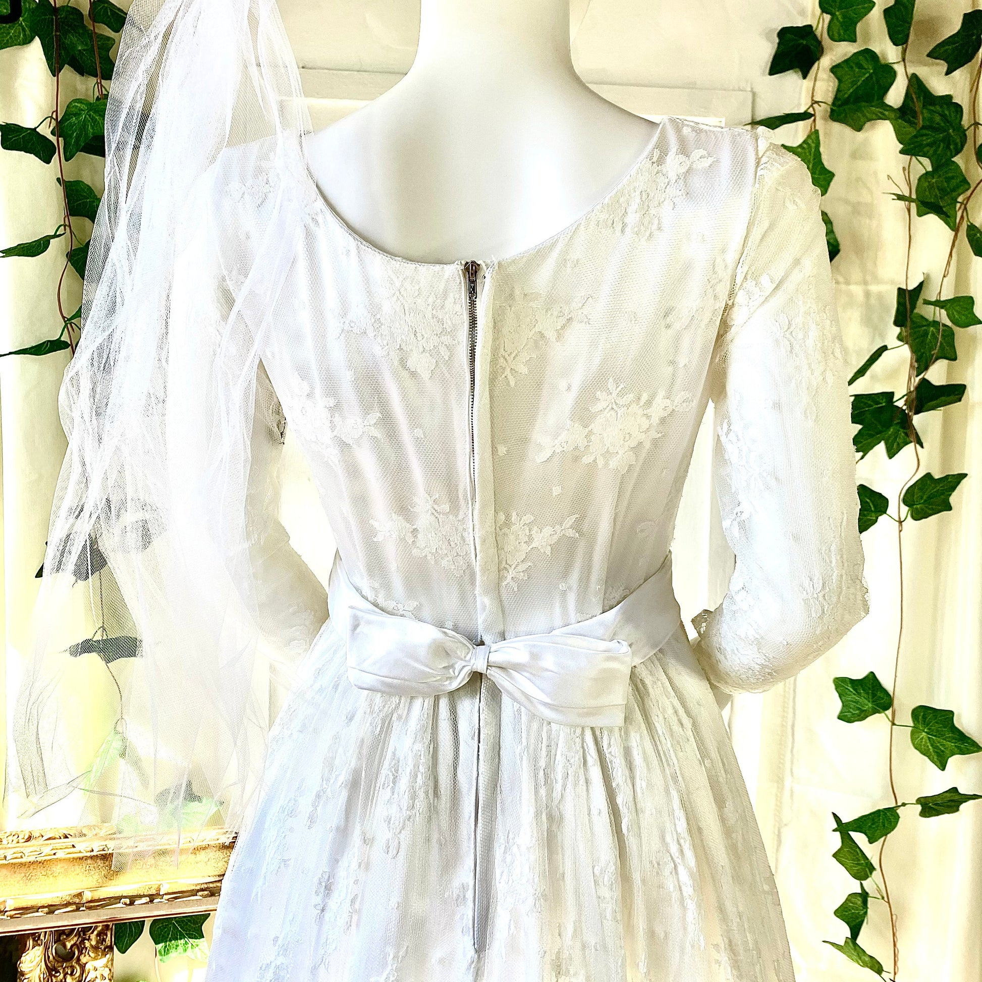 Stunning All Lace Victorian Styled Dress With Matching Headpiece