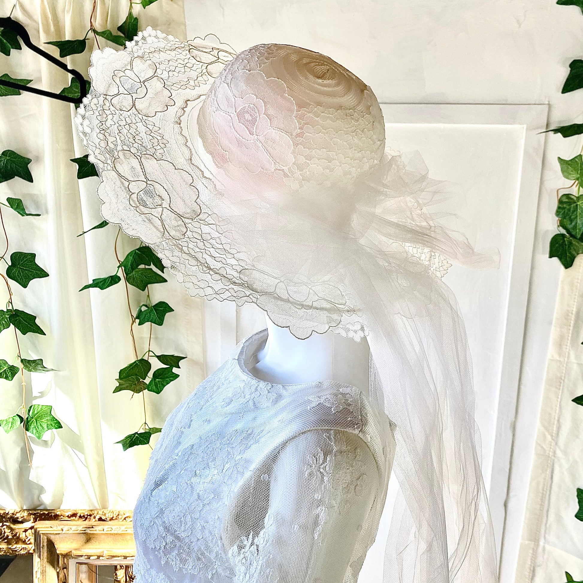 Stunning All Lace Victorian Styled Dress With Matching Headpiece