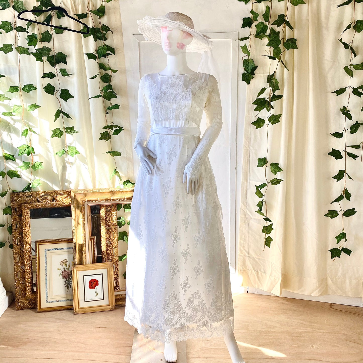 Stunning All Lace Victorian Styled Dress With Matching Headpiece