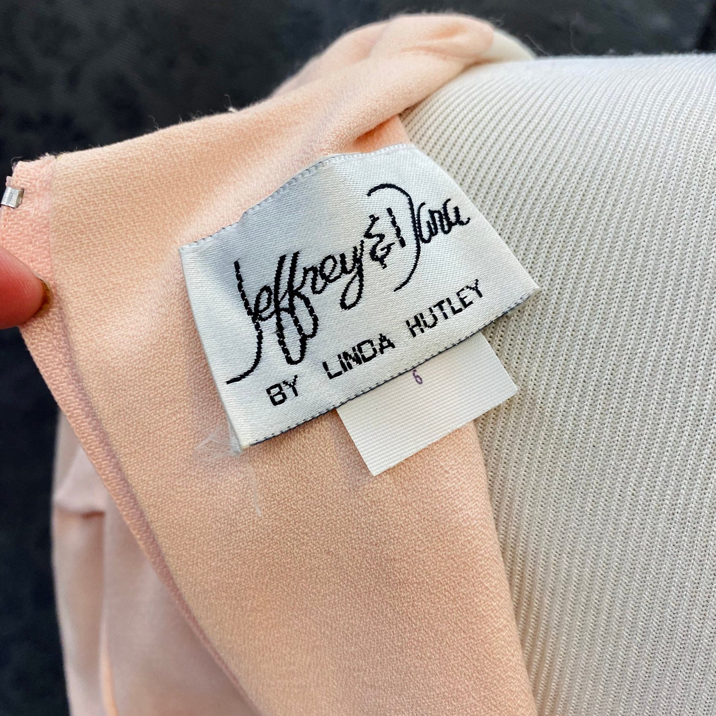 Jeffrey & Dara Peach with Ivory Lace Yoke 90's Dress