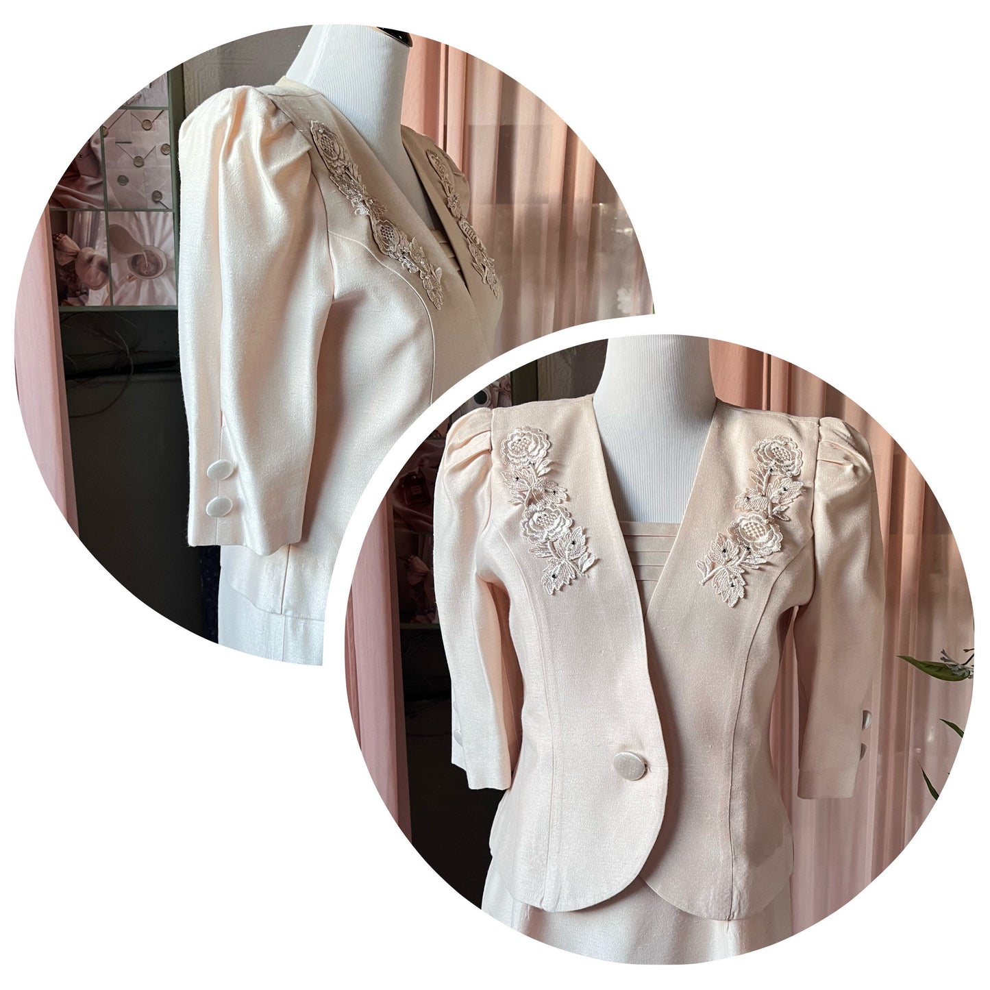 Champagne Slip Dress With Matching Jacket Set