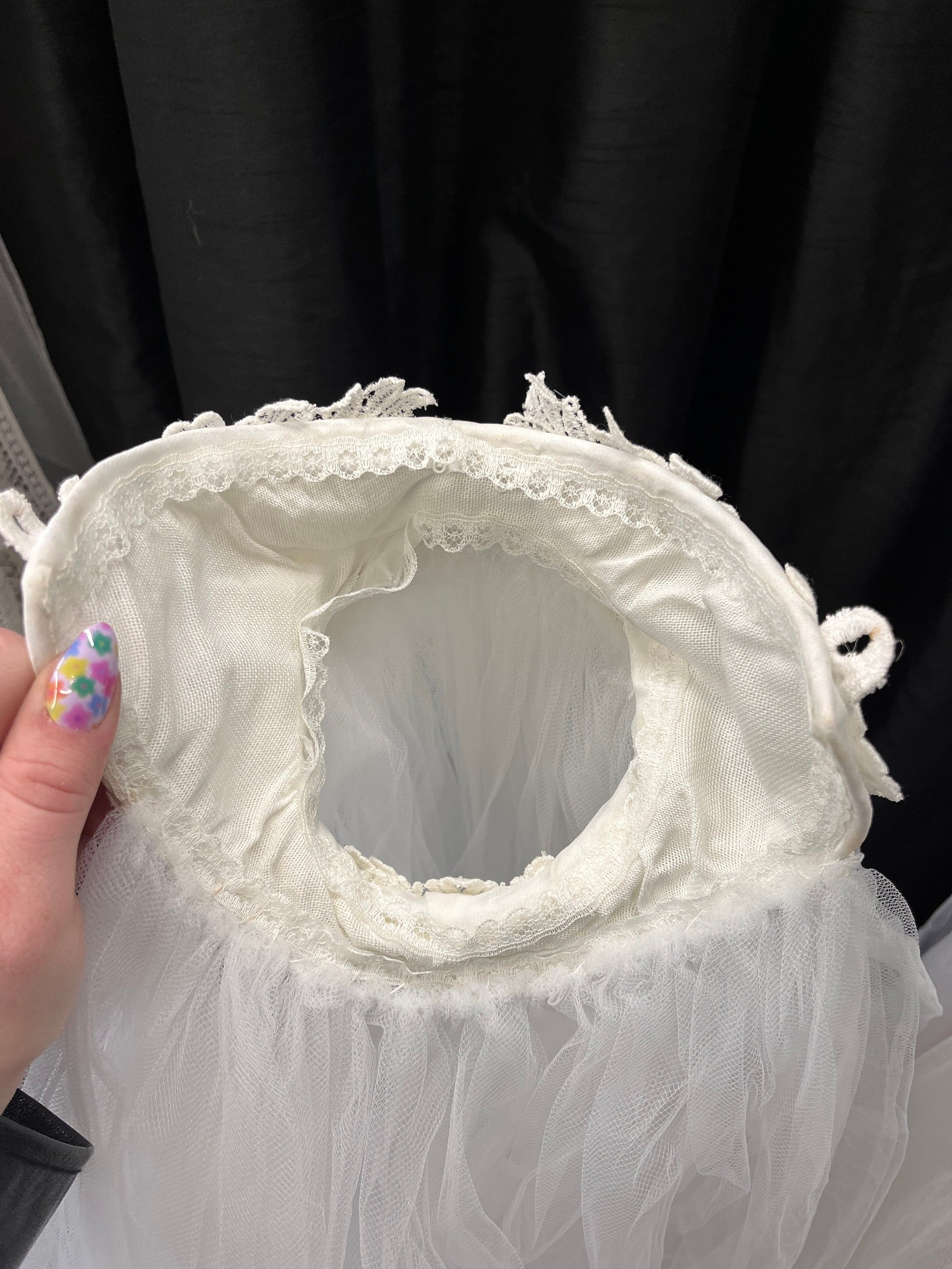 Vintage Floor Length Veil with Blusher