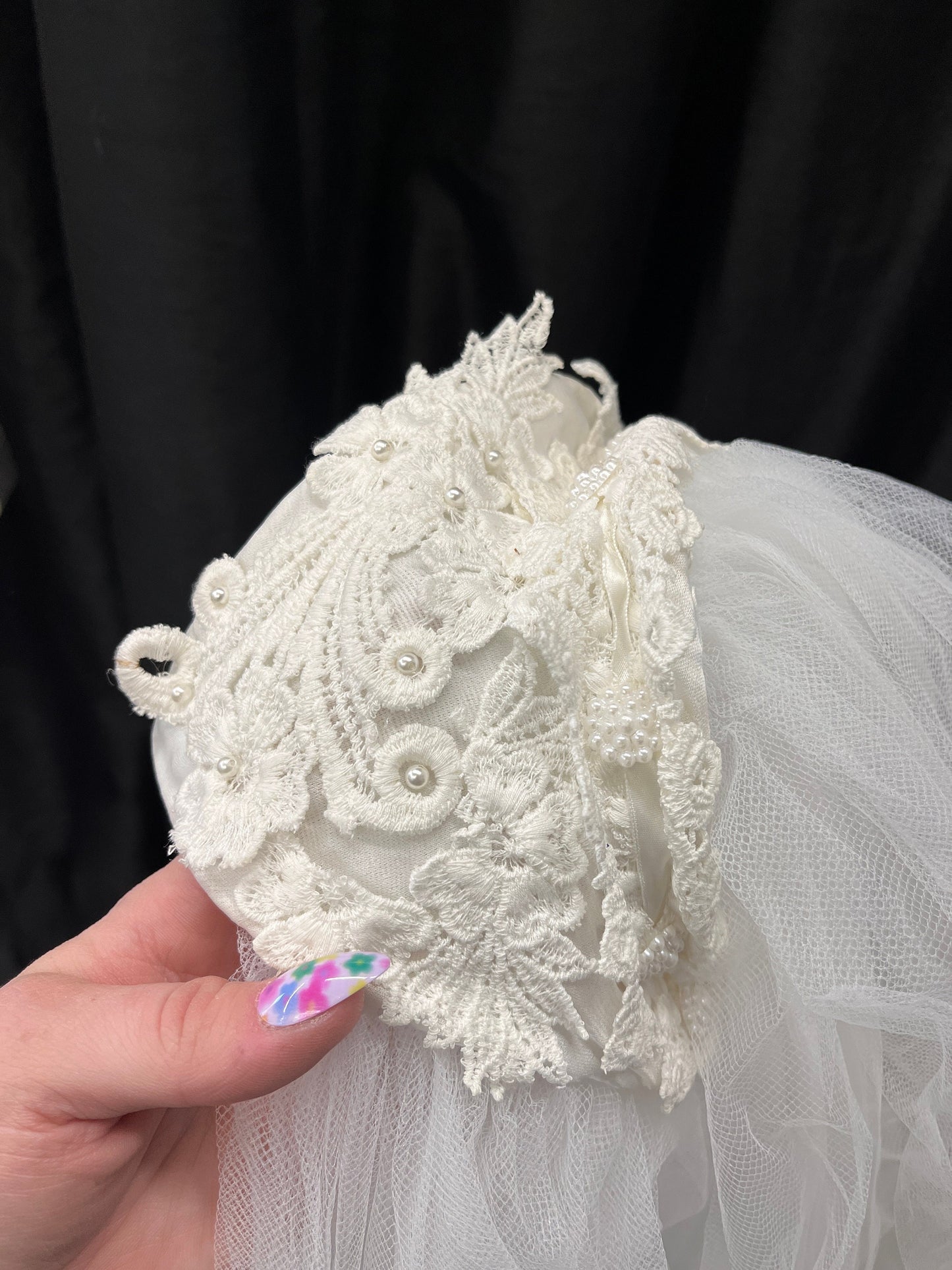 Vintage Floor Length Veil with Blusher