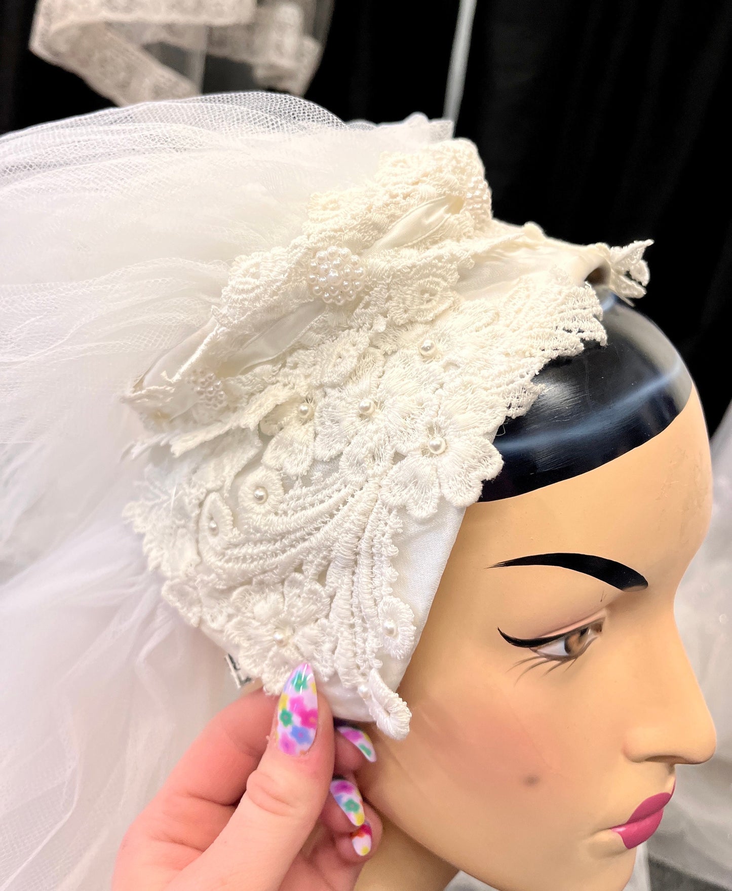 Vintage Floor Length Veil with Blusher