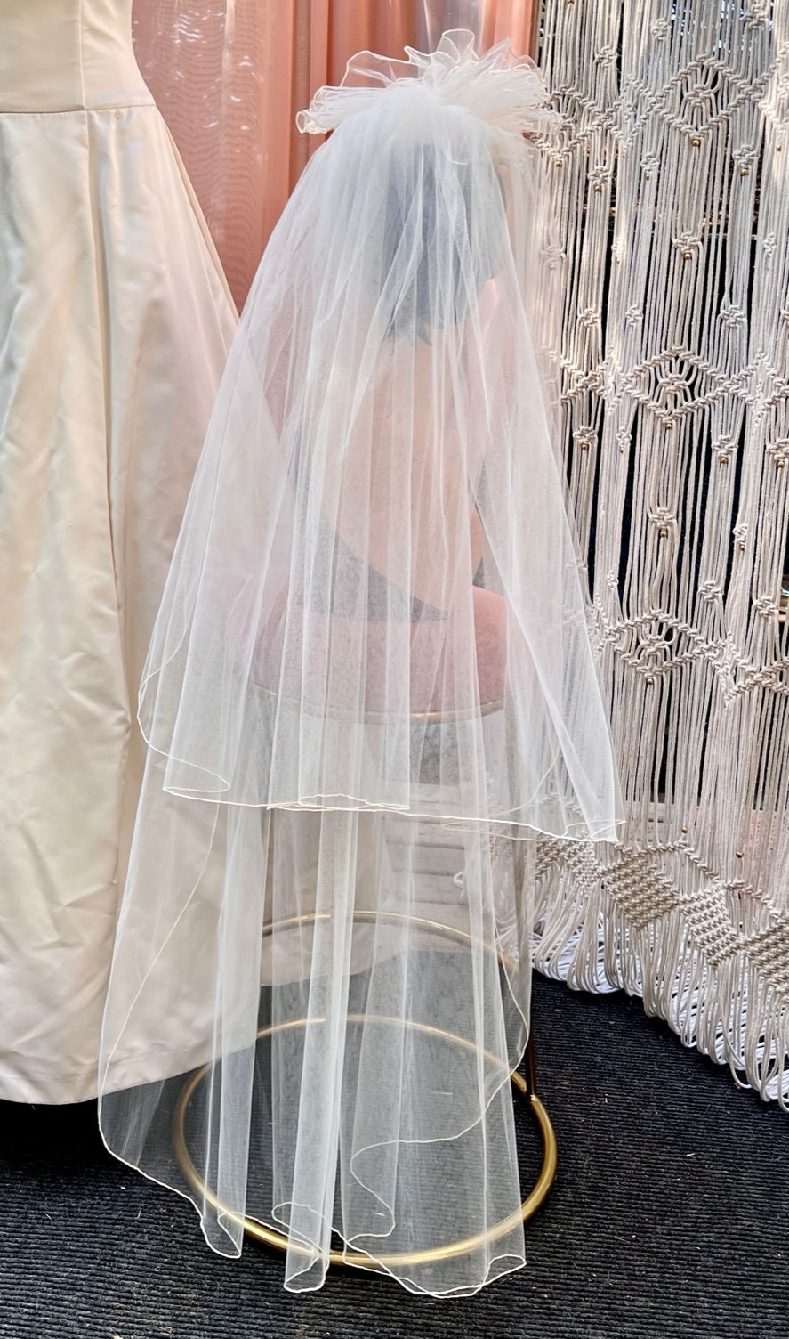 Ivory Lace & Pearl Headpiece + Veil