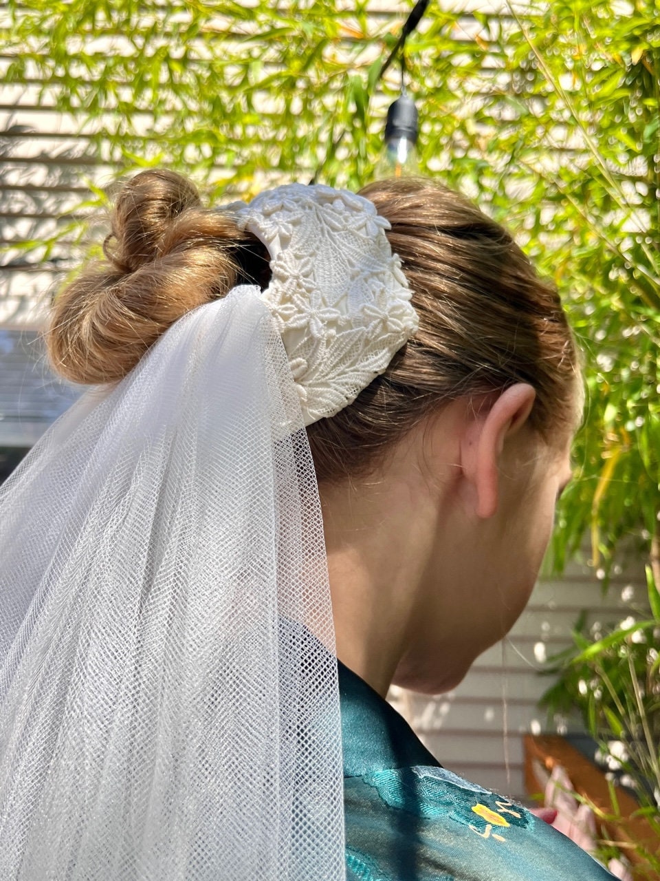 Cathedral Veil With Floral Headpiece an Appliques