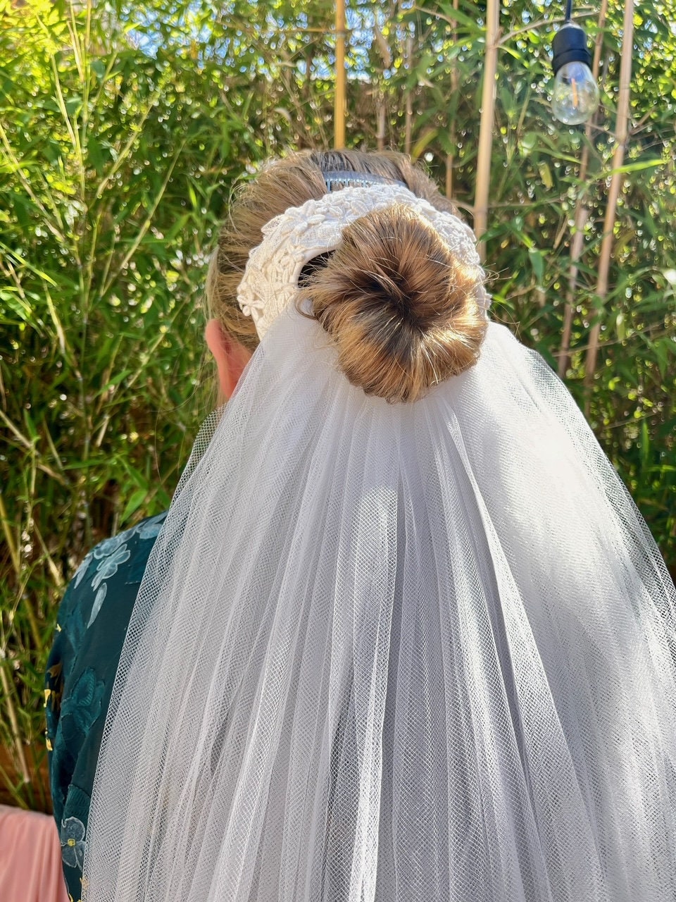 Cathedral Veil With Floral Headpiece an Appliques