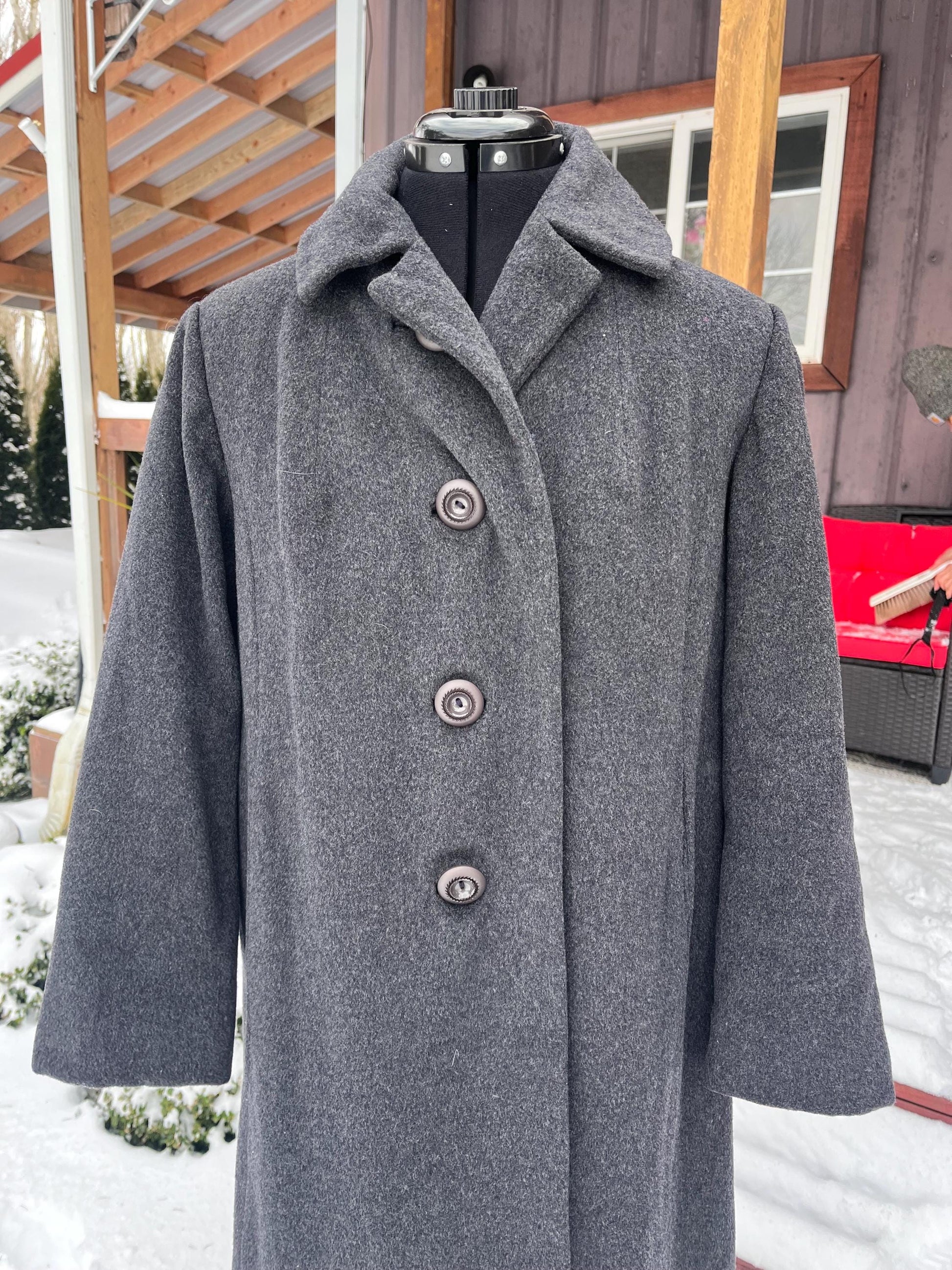 Vintage Gray Wool Coat - Prince Fashion Hong Kong