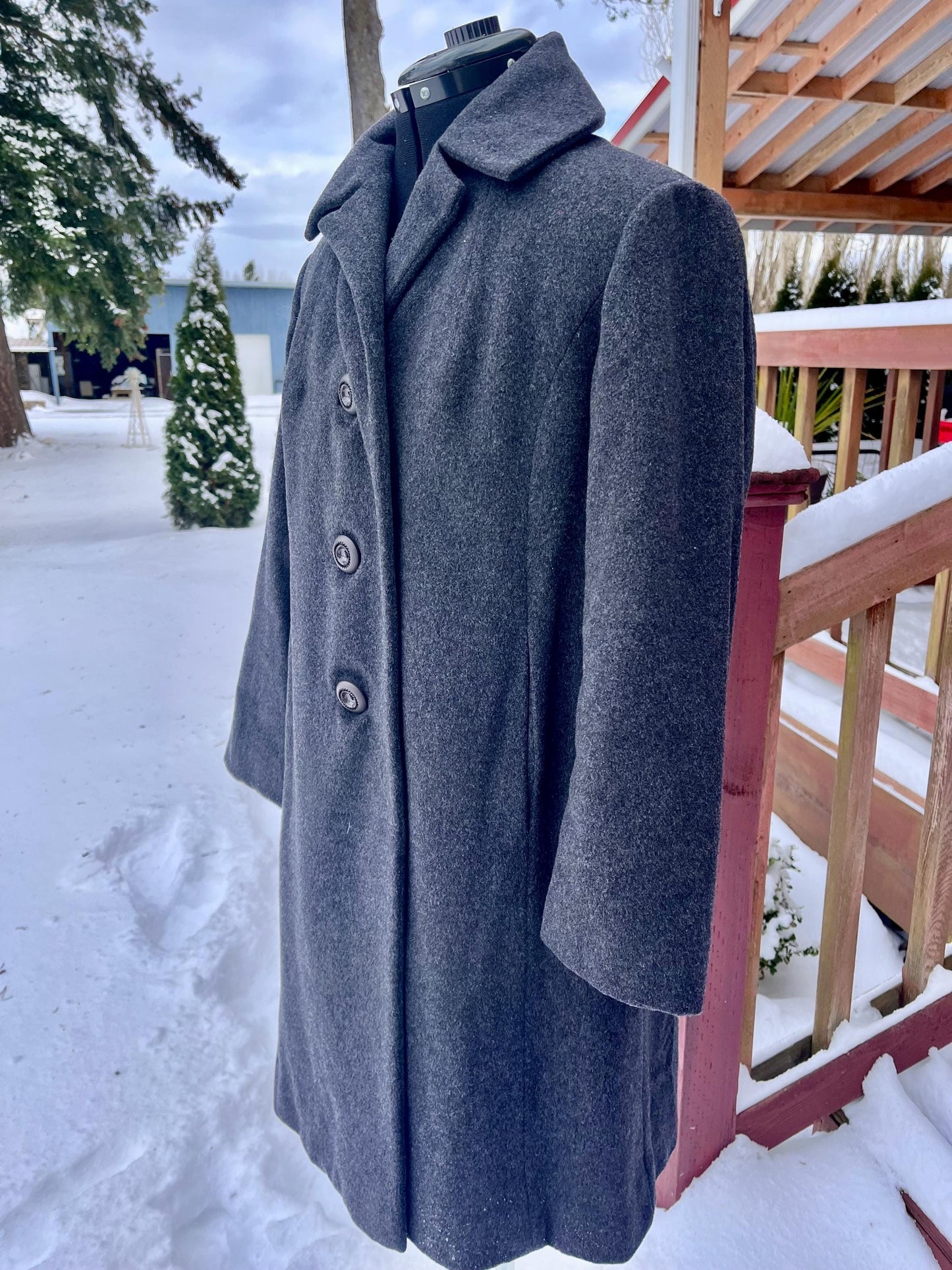 Vintage Gray Wool Coat - Prince Fashion Hong Kong