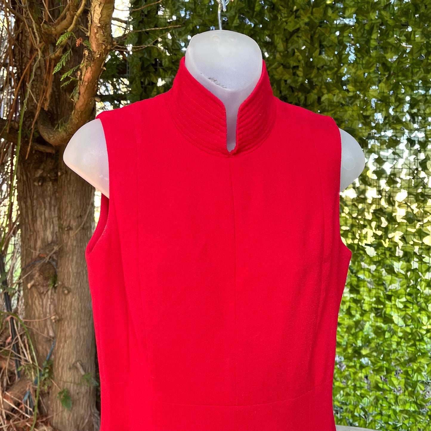 Elegant 2-piece Ensemble, Red Wool Dress & Jacket Set by Linda Allard, Ellen Tracy