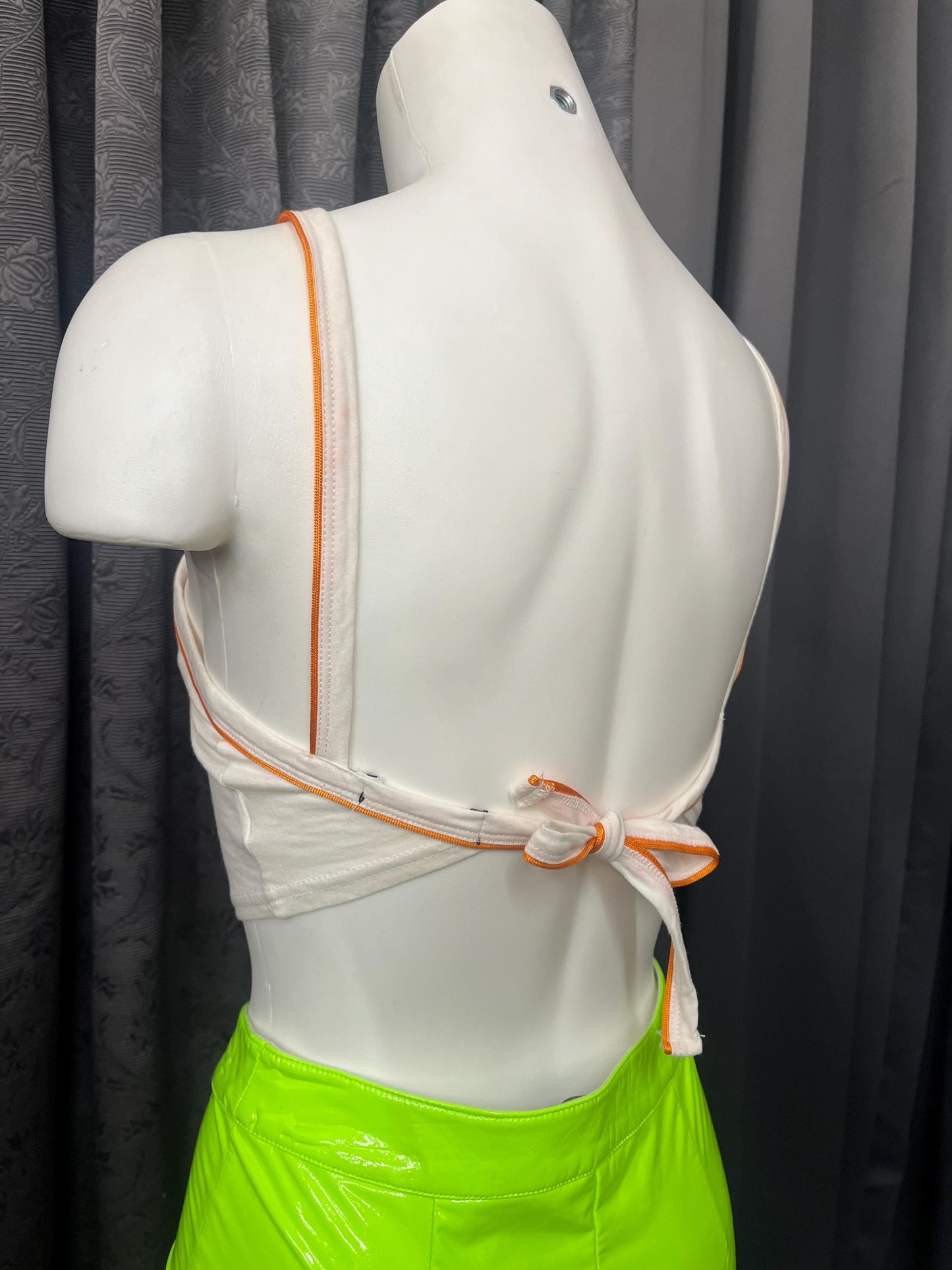 Rainbow Star Halter Crop Top – Y2K Retro Aesthetic, Tie-Back Tank, Festival Ravewear