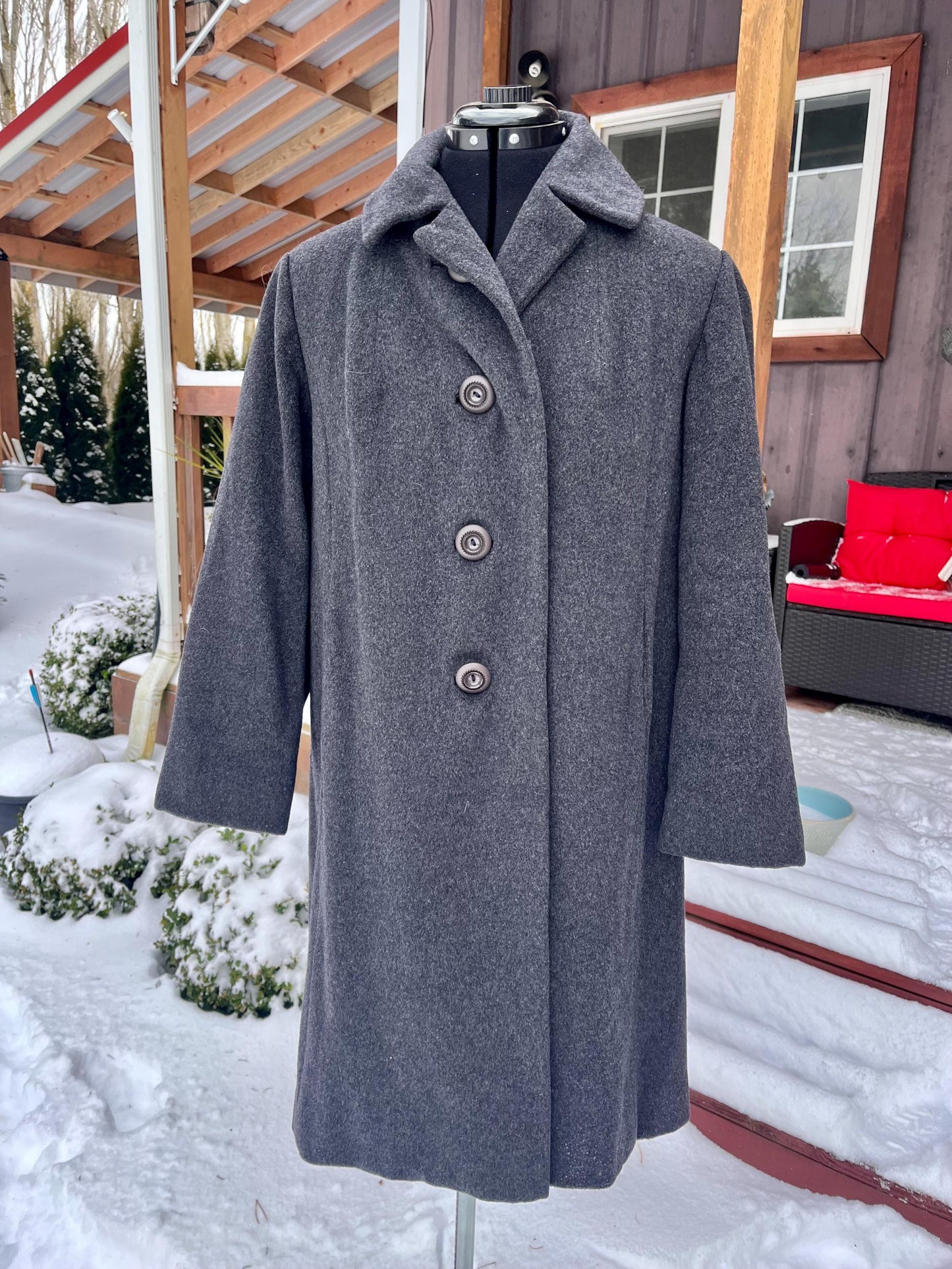 Vintage Gray Wool Coat - Prince Fashion Hong Kong